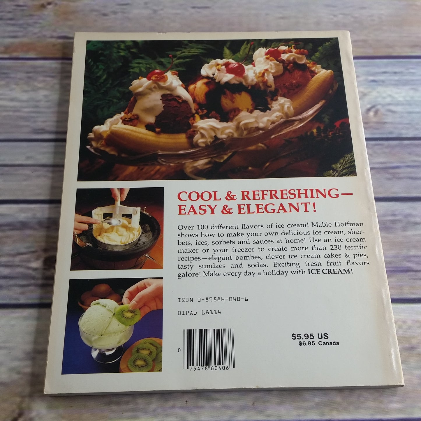 Vintage Cookbook Ice Cream HP Books Mable Gar Hoffman 1981 Paperback Book