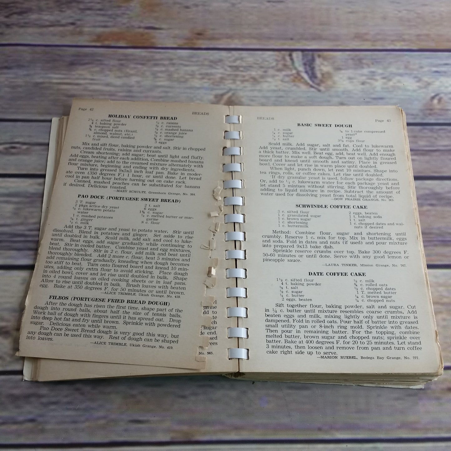 Vintage California Cookbook State Grange Recipes Our Favorite Grange Recipe 1963 Spiral Bound Paperback