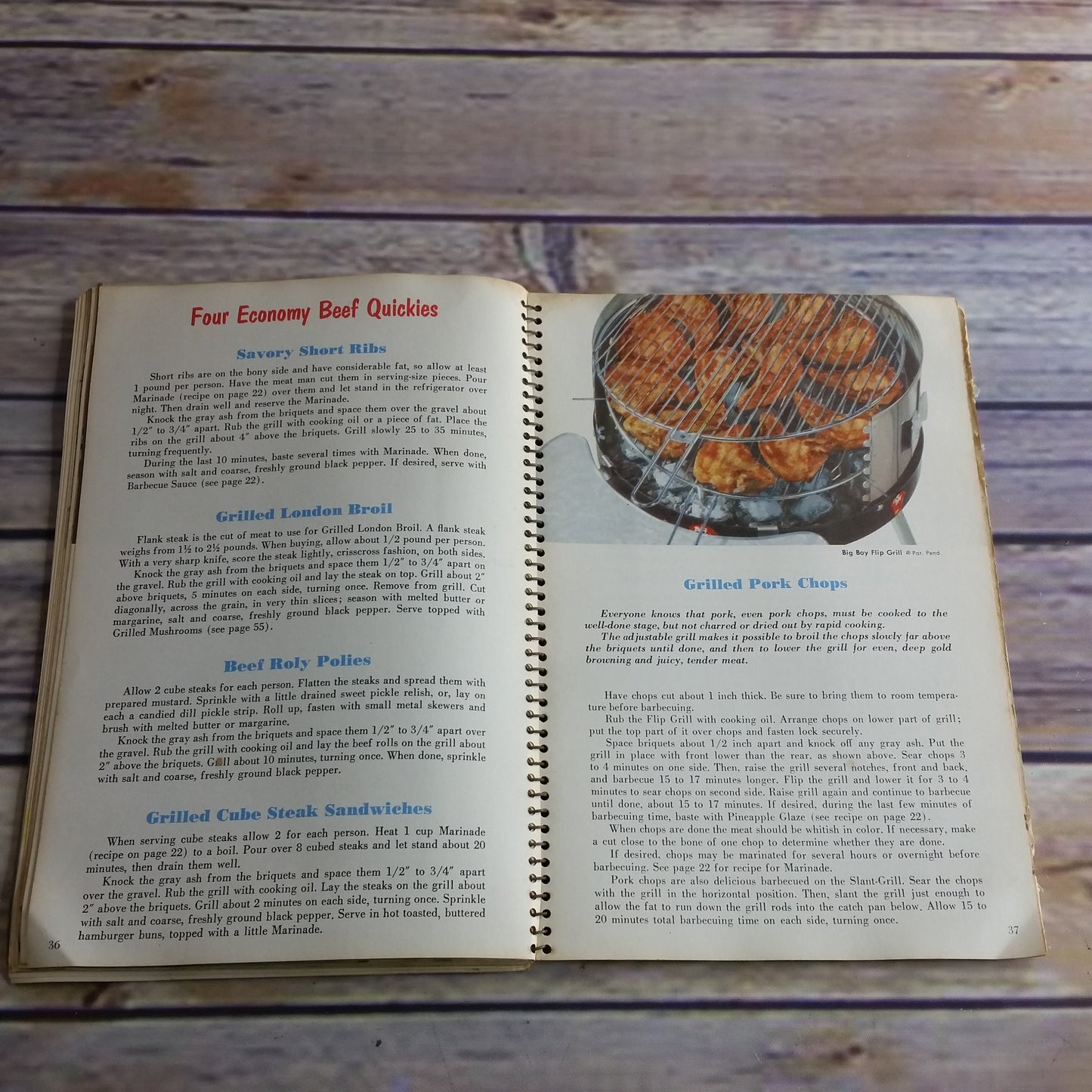 Vintage Cookbook Big Boy Barbecue Home Economics Big Boy Manufacturing Grilling 1957 Spiral Bound