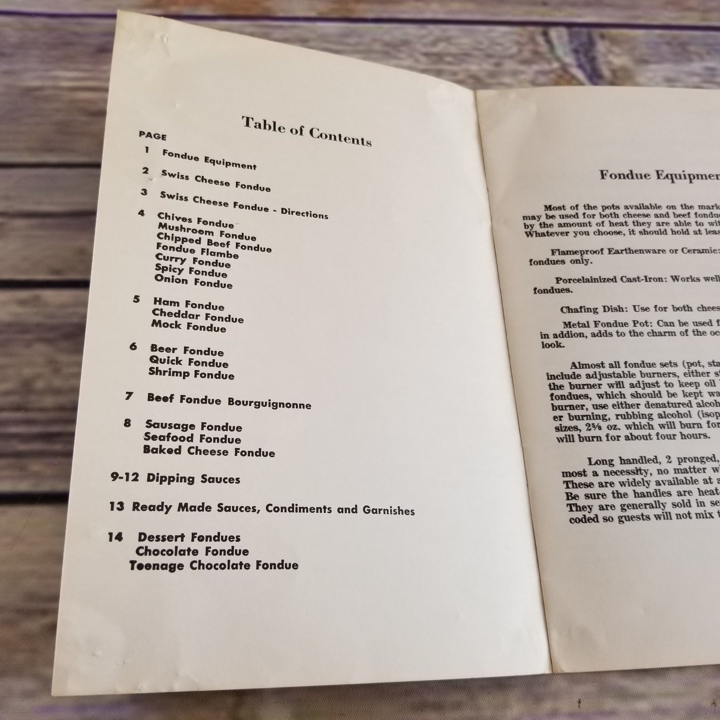 Vintage Fondue Booklet Cookbook Cheese Recipes Mary Marvin Braunstein 1968 Pamphlet