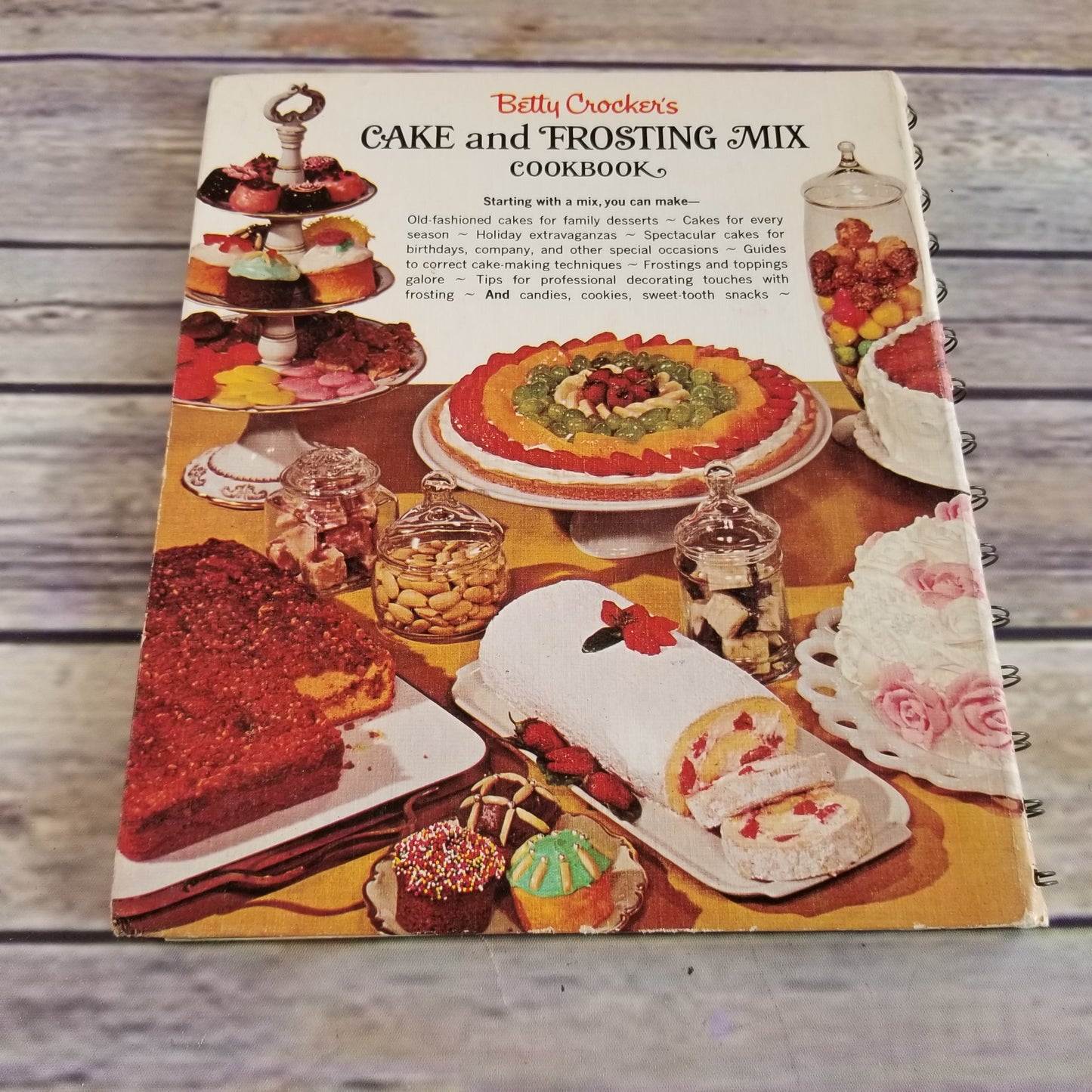 Vintage Cookbook Betty Crocker Cake and Frosting Mix 1966 First Edition First Printing Hardcover Spiral Bound