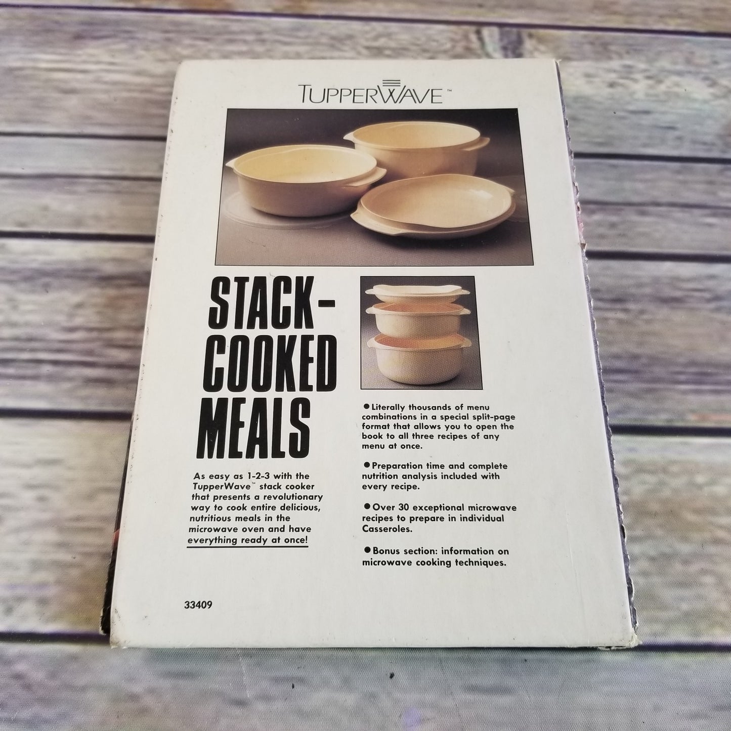 Vintage Cookbook Tupperware Stack Cooked Meals 1990 Recipes Spiral Bound Hardcover