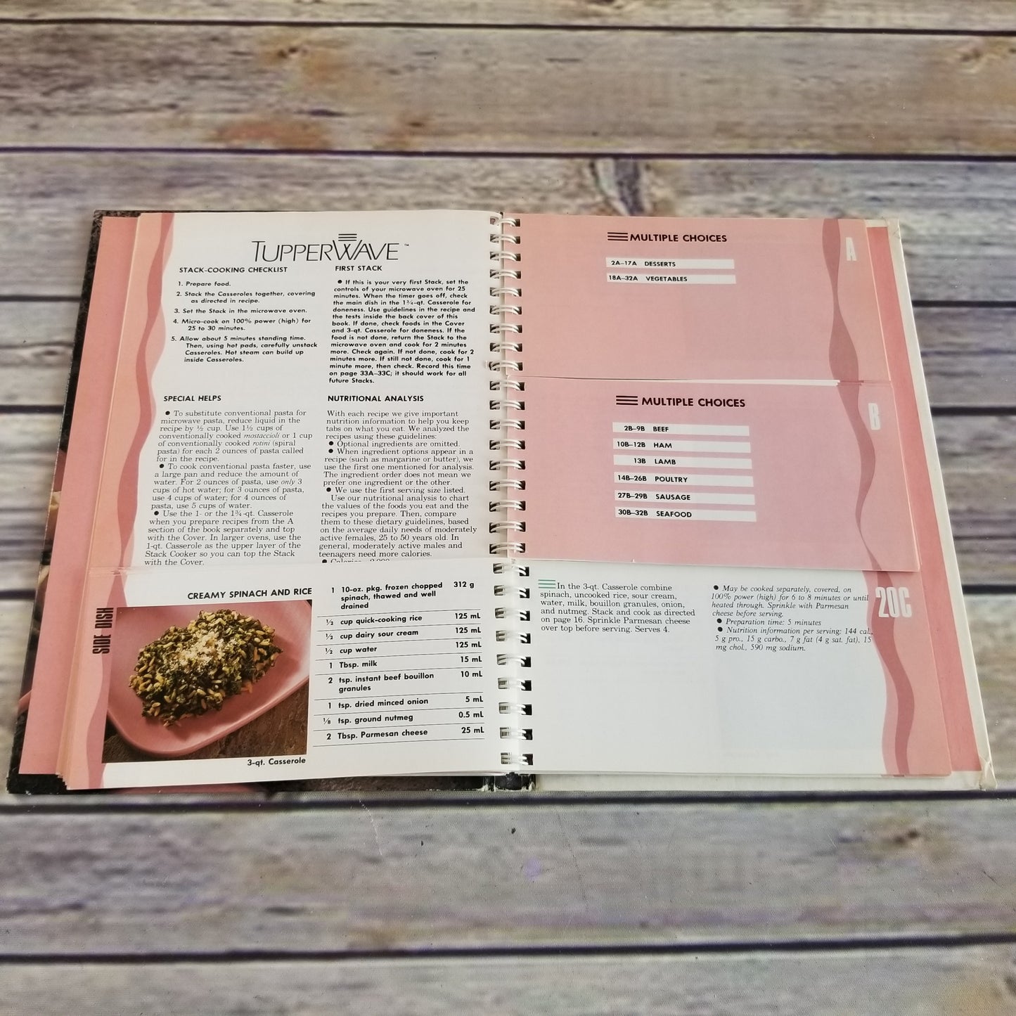 Vintage Cookbook Tupperware Stack Cooked Meals 1990 Recipes Spiral Bound Hardcover