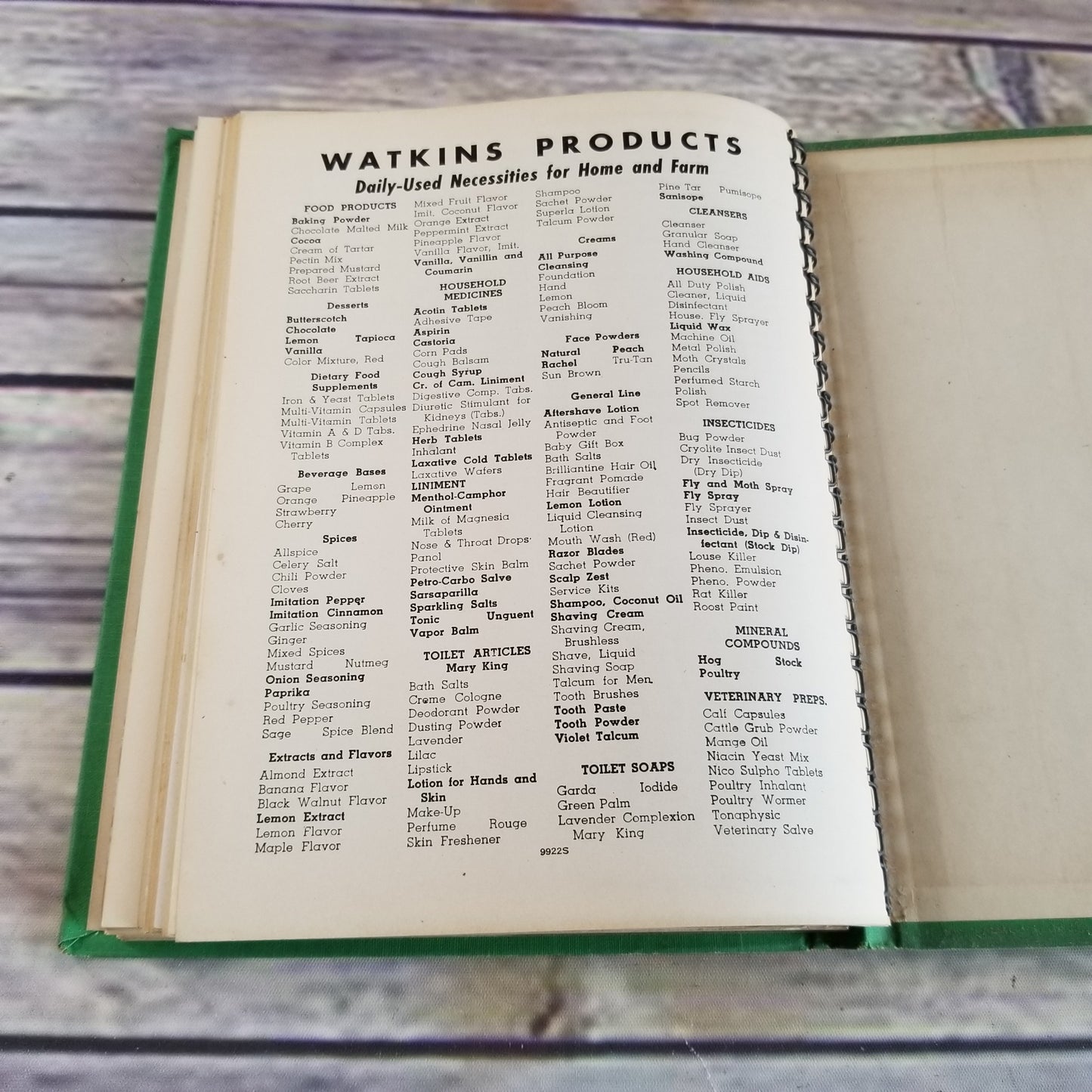 Vintage Watkins Salad Cookbook 1946 Recipes Spiral Bound JR Watkins Elaine Allen Green