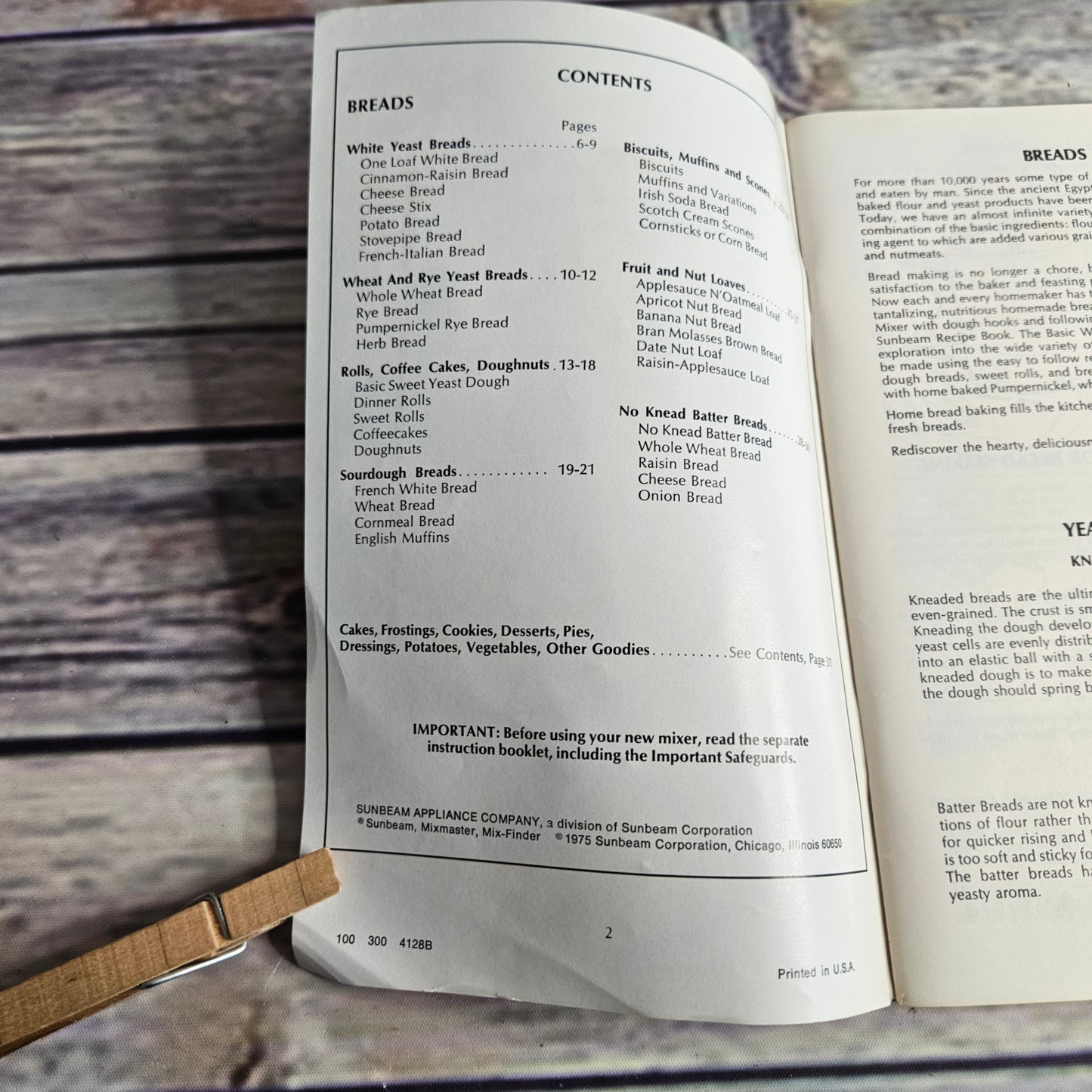 Vintage Sunbeam Deluxe Mixmaster Mixer Recipes and Instructions Manual 1970s Paperback Booklet Cookbook