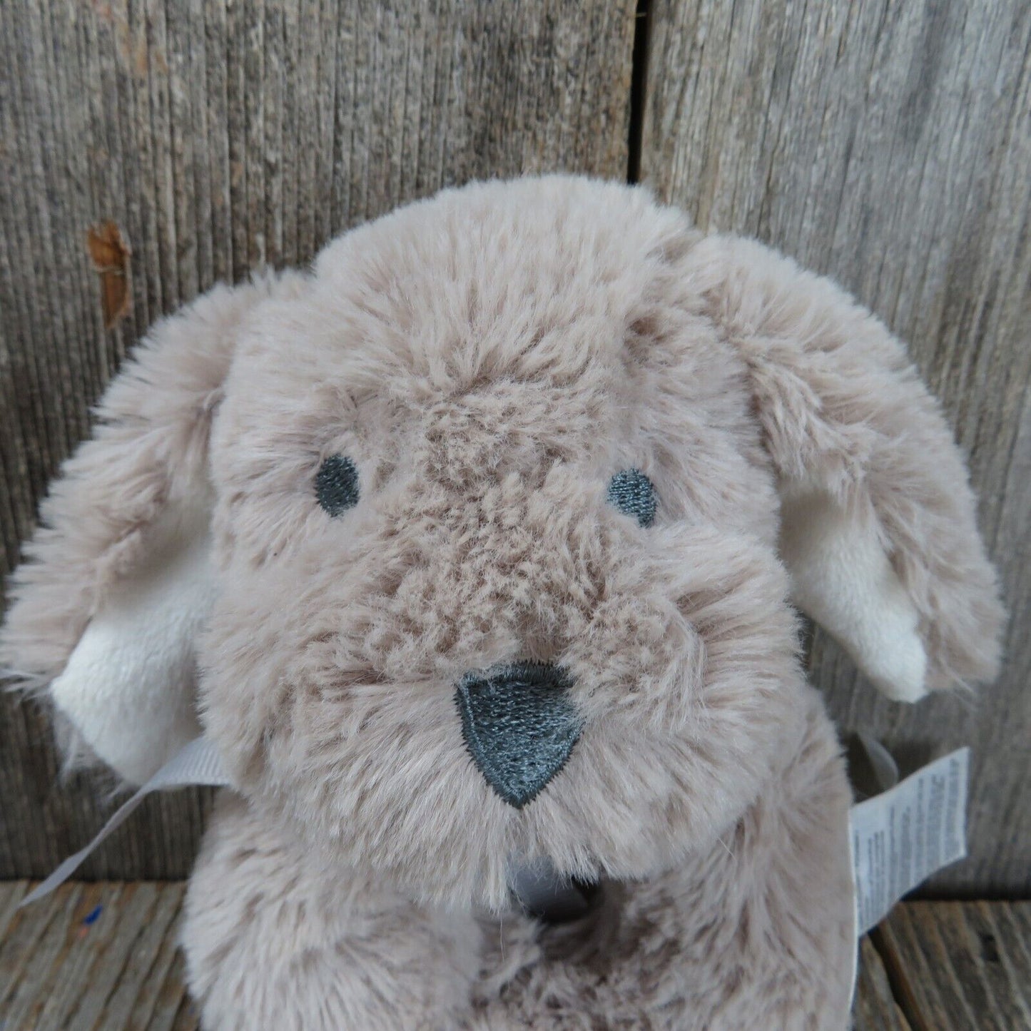 Dog Plush Rattle Handheld Stuffed Animal Lovey Security Gray Elegant Baby