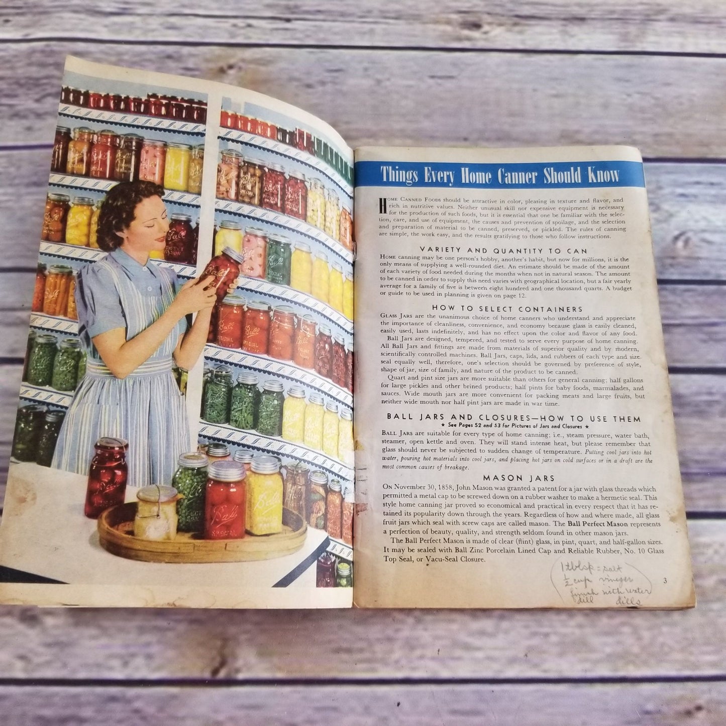 Vintage Cookbook Ball Jar Blue Book Guide Home Canning Preserving 1943 Booklet Pamphlet Canning Instructions Canning Recipes