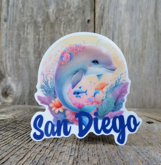 San Diego Dolphin Sticker California Souvenir Full Color