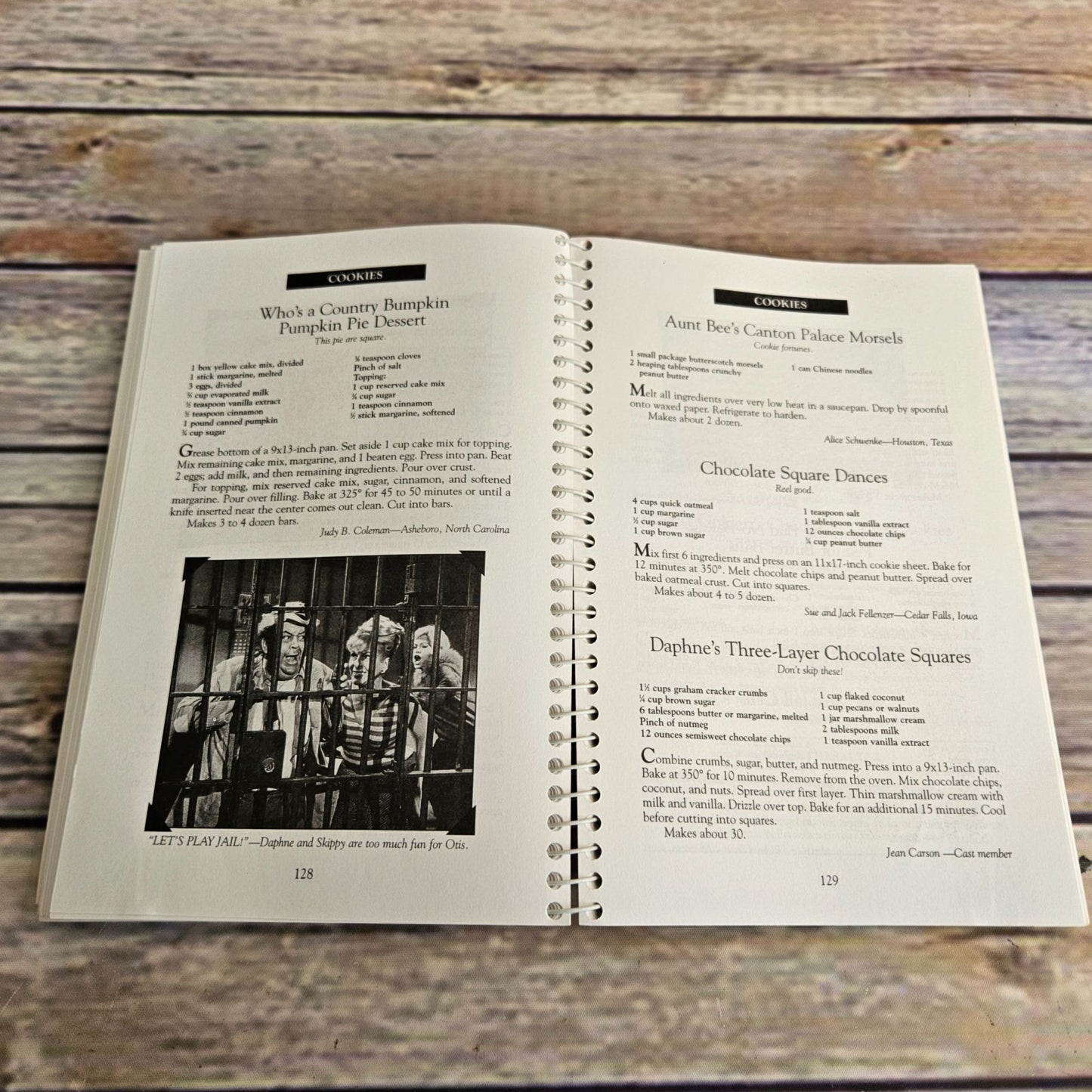 Vintage Cookbook Aunt Bee's Delightful Desserts Andy Griffith Show 1996 CASA Spiral Bound