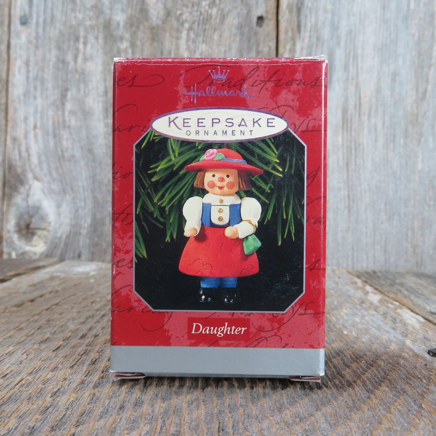 Daughter Nutcracker Ornament 1998 Hallmark Christmas Girl in Red Blue Dress and Hat