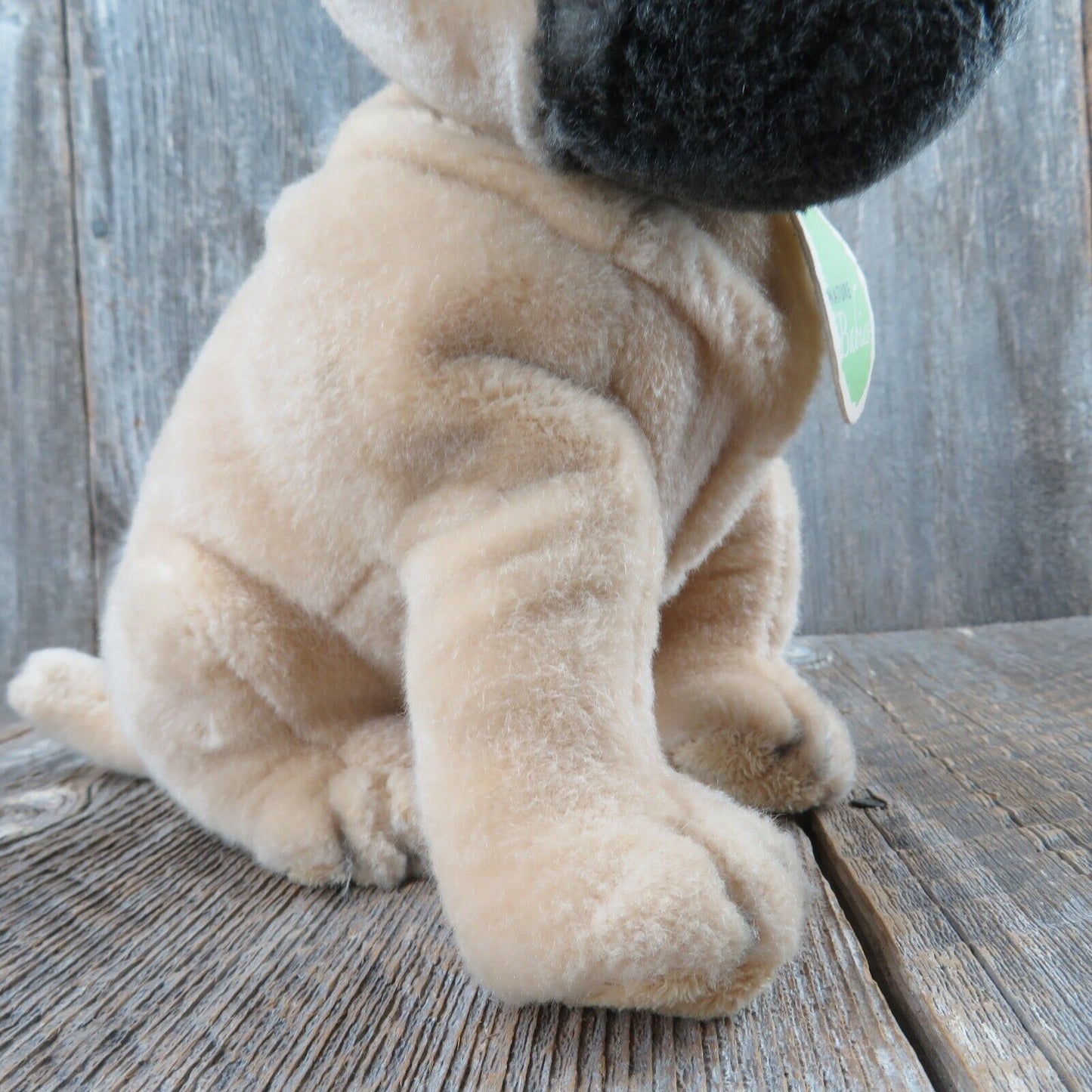 Pug Plush Dog Tan with Black Face Aurora Nature Babies Stuffed Animal