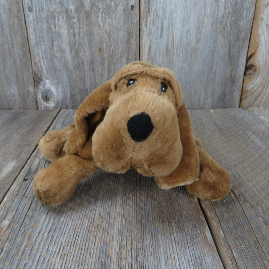 Brown Bloodhound Hound Dog Plush with Pink Collar Unipak Stuffed Animal 2009