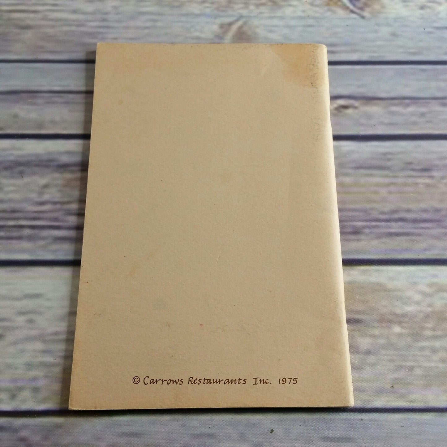 Vintage Cookbook Carrows Restaurant Recipes 1975 Colonial Collection Paperback Booklet Pamphlet Cures Crafts Utnesils