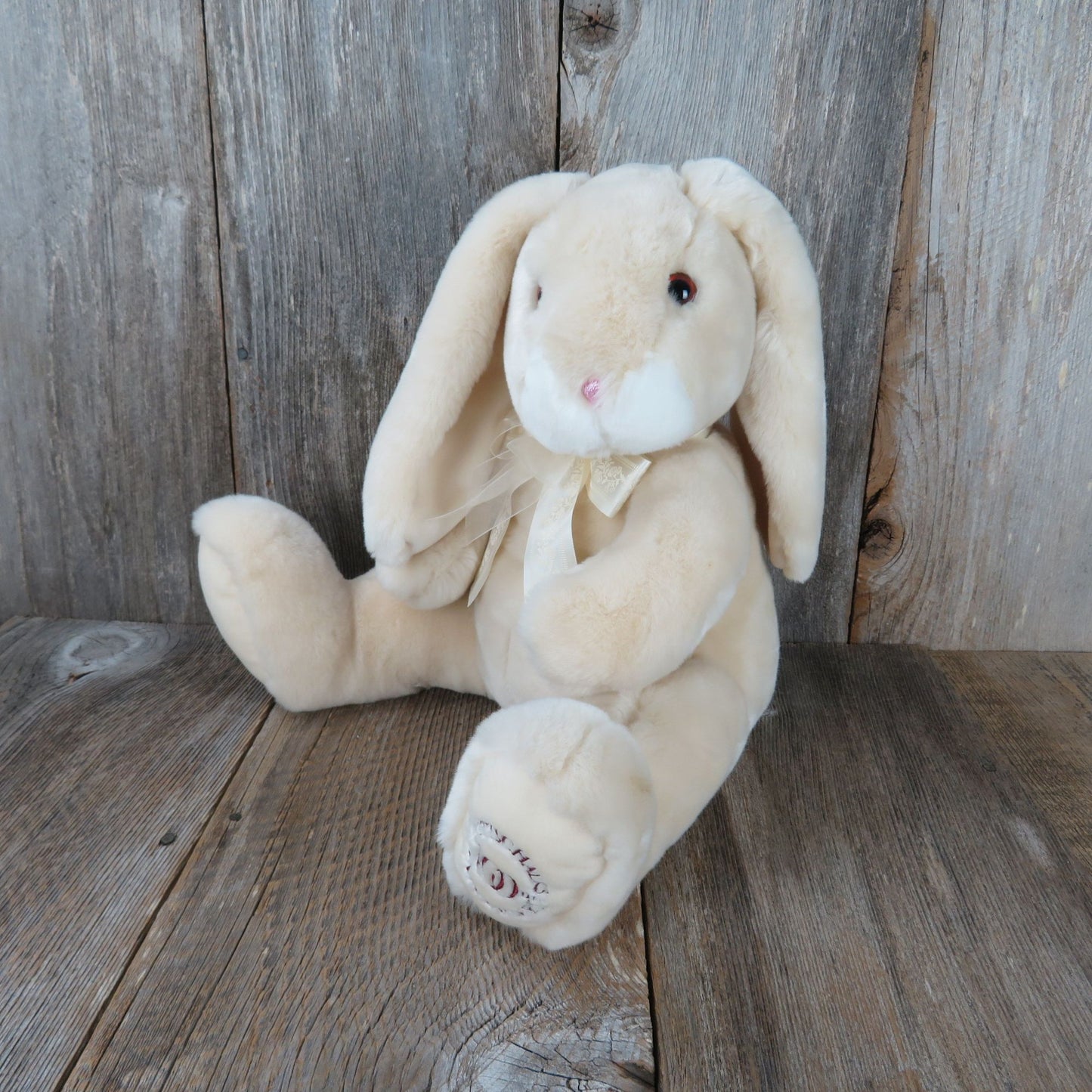 Bunny Rabbit Plush Gottchalks 100th Anniversary Bow Commonwealth Easter Tan Stitched Nose 2003