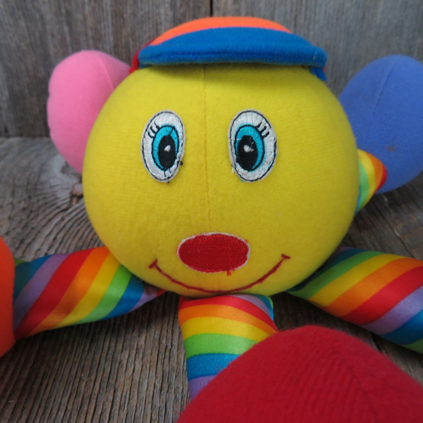 Octopus Plush Rainbow Musical Baby Toy Vintage 1990's Jolly Toys Stuffed Animal