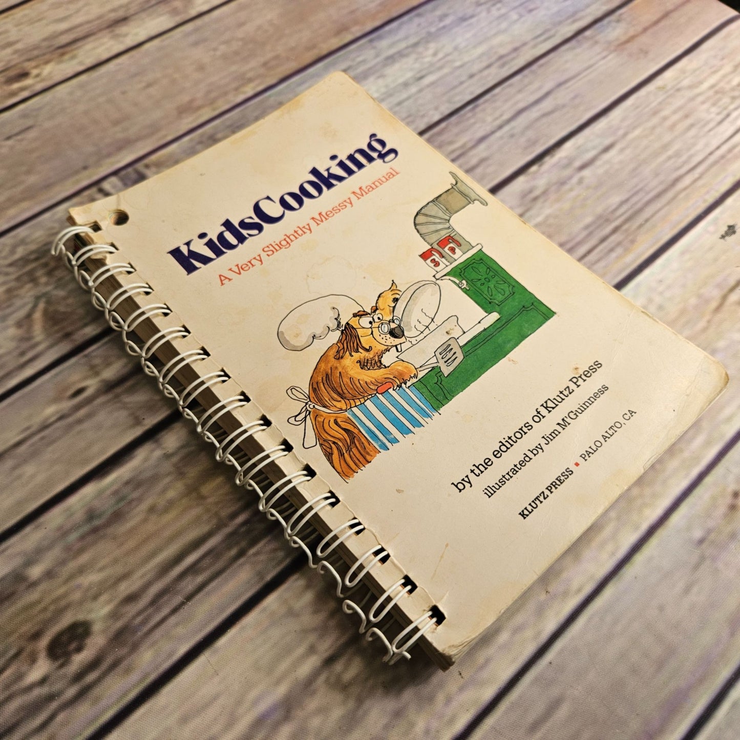 Vintage Kids Cookbook Kids Cooking Recipes Spiral Bound Klutz Press 1987 Hardcover Thick Pages