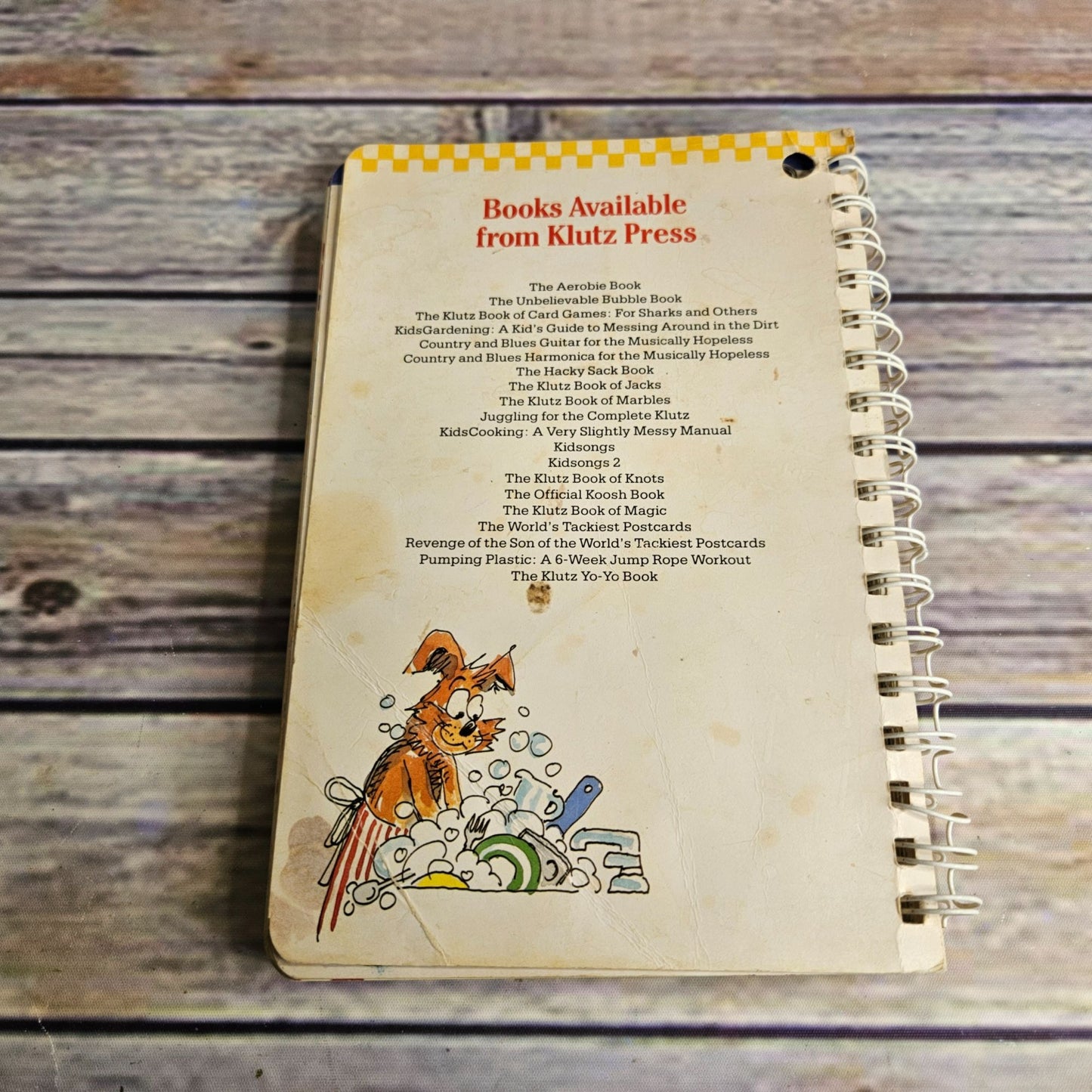 Vintage Kids Cookbook Kids Cooking Recipes Spiral Bound Klutz Press 1987 Hardcover Thick Pages
