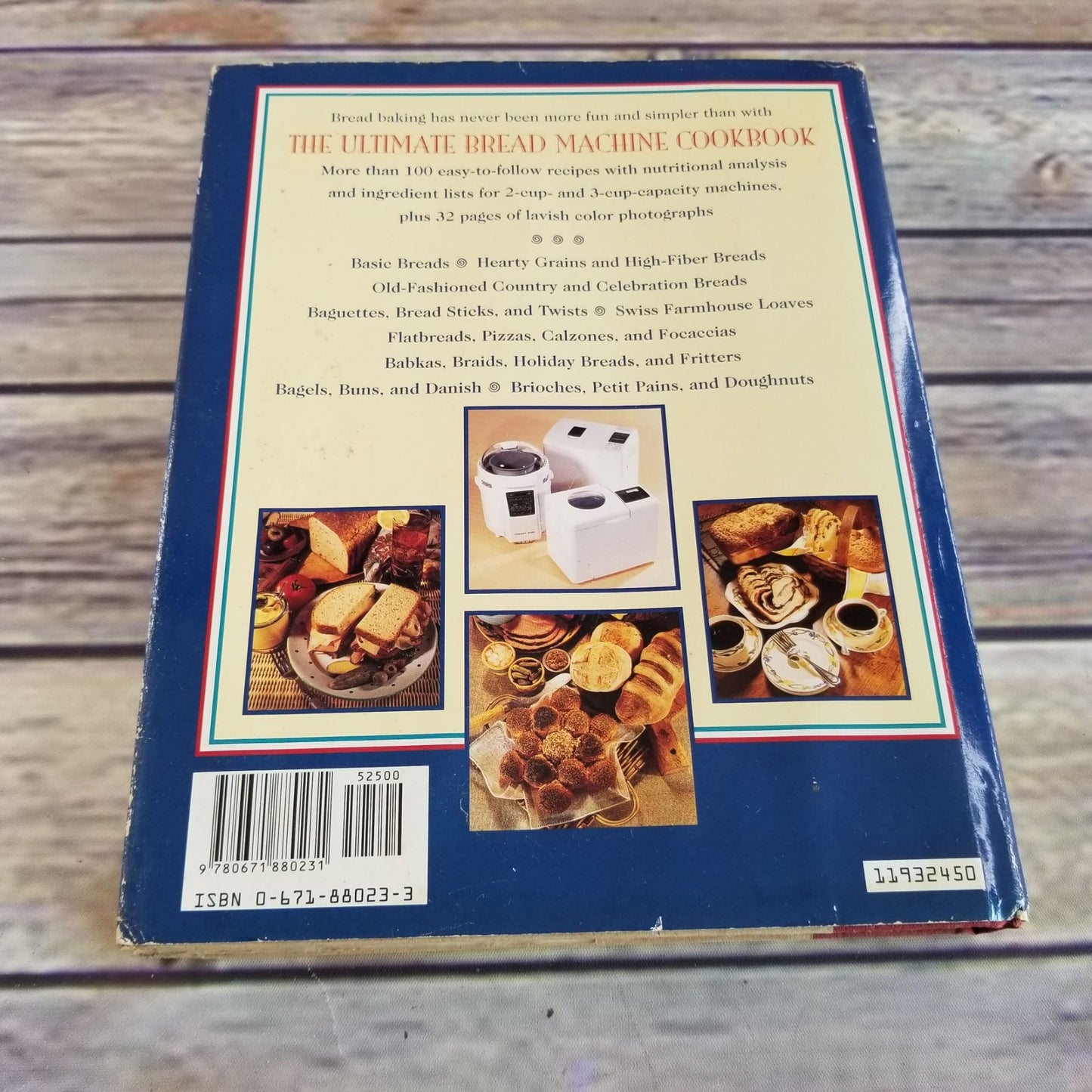 Vintage Cookbook The Ultimate Bread Machine Cookbook 1993 Bread Recipes 100 Recipes Tom Lacalamita Hearty Grain High Fiber Hardcover