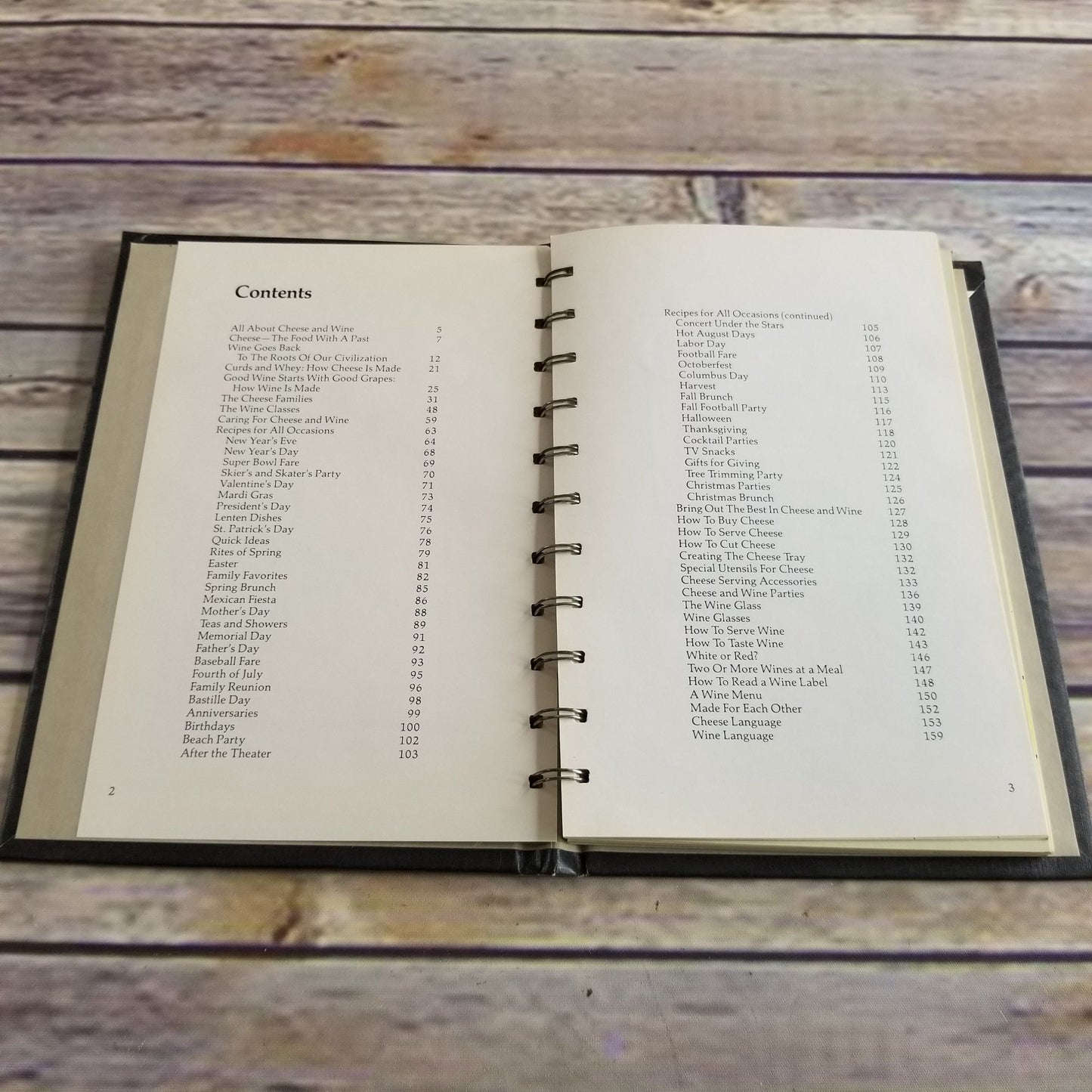 Vintage Cookbook Cheese and Wine Anytime Recipes 1982 Spiral Bound Hardcover Kraft, Inc. First Printing Promo Cookbook Kraft Kitchens