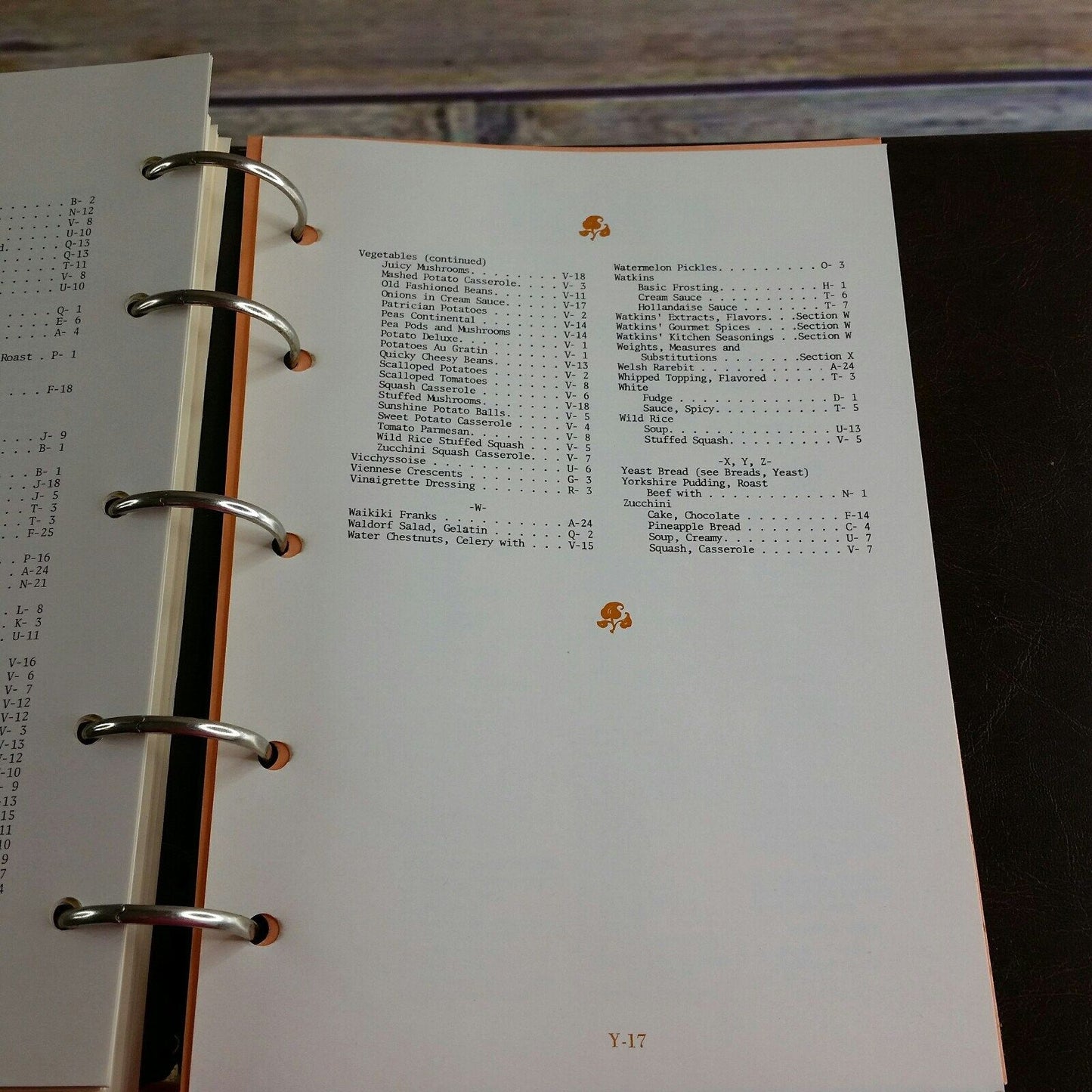 Vintage Watkins Cookbook The Main Course Recipes Jane Curran Burley Tab Indexed 1980 5 Ring Binder