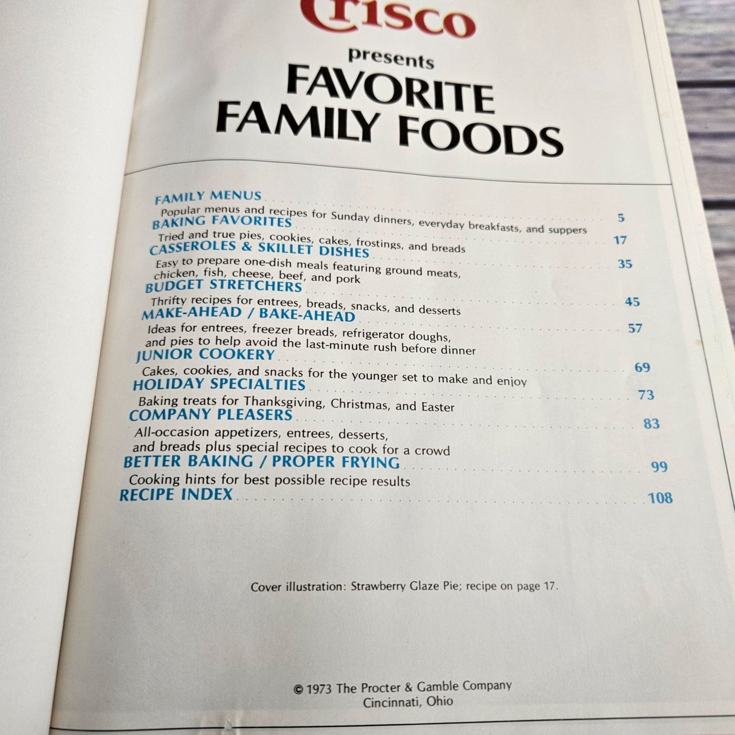Vintage Cook Book Crisco Favorite Family Foods Cookbook Crisco Recipes 1973 Hardcover Procter and Gamble Promo