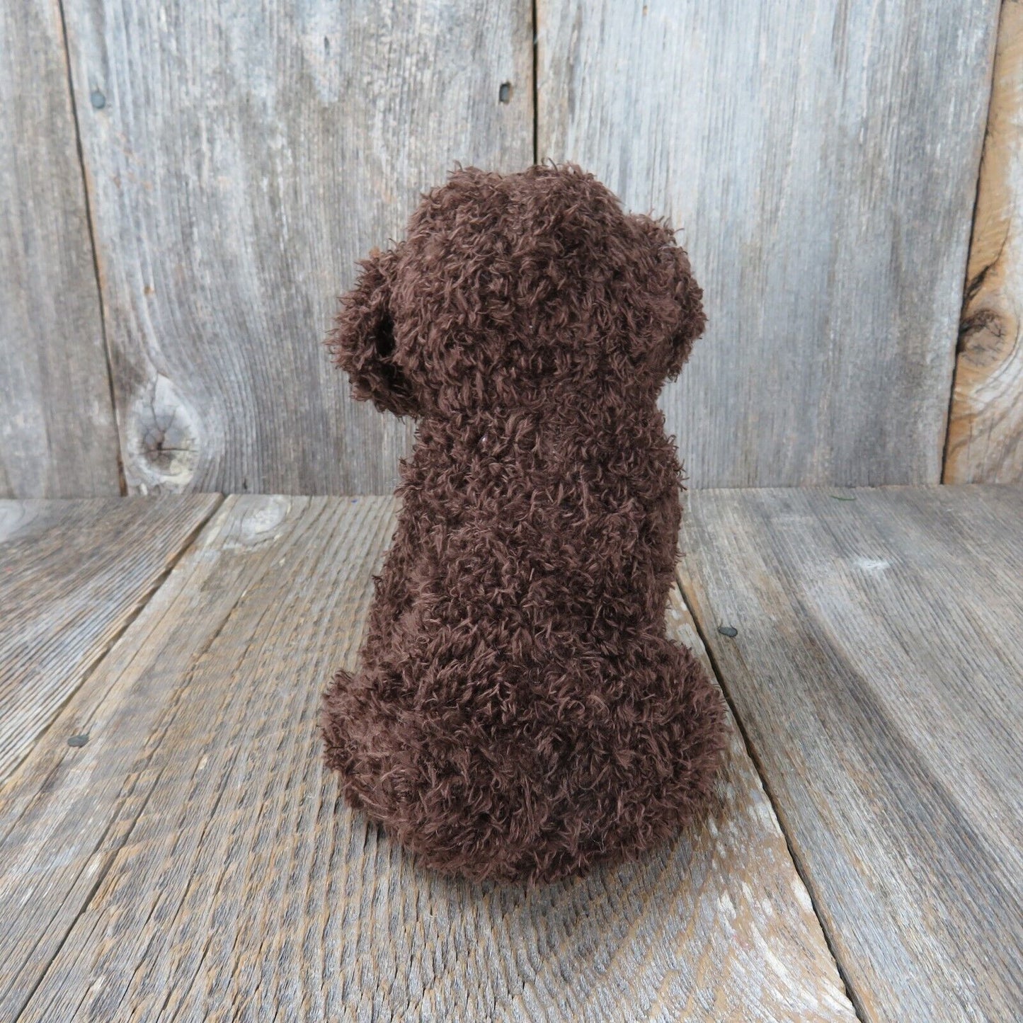 Curly Brown Dog Plush Soft Toy Love Pet Puppy Stuffed Animal Tag Plastic Nose