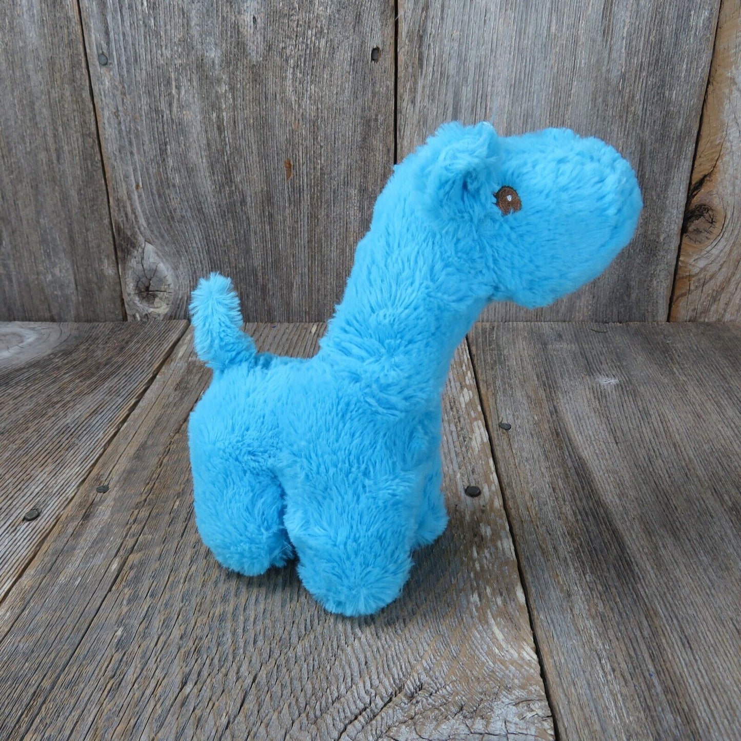 Blue Furry Giraffe Stuffed Animal Caravan Soft Toys Plush Sewn Eyes Fuzzy