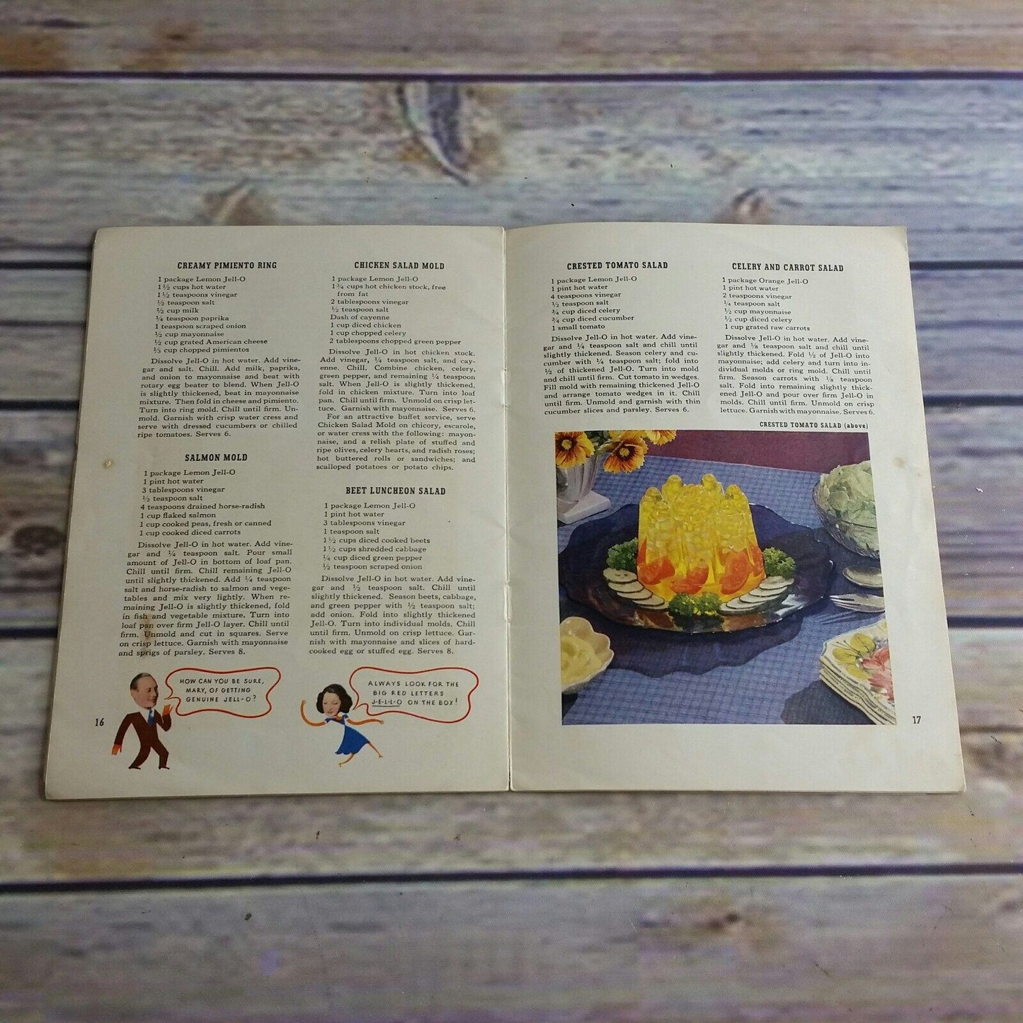 Vintage Cookbook Jello Recipe Book Jack and Marys Promo Recipes 1937 Paperback Booklet Gelatin Dessert Jack Benny Mary Livingstone Ads