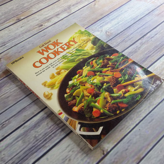 Vintage Cookbook Wok Cookery Recipes 1977 HP Books Ceil Dyer Paperback Methods Cleaning Care Buyer Guide Appetizers Poultry Seafood Desserts