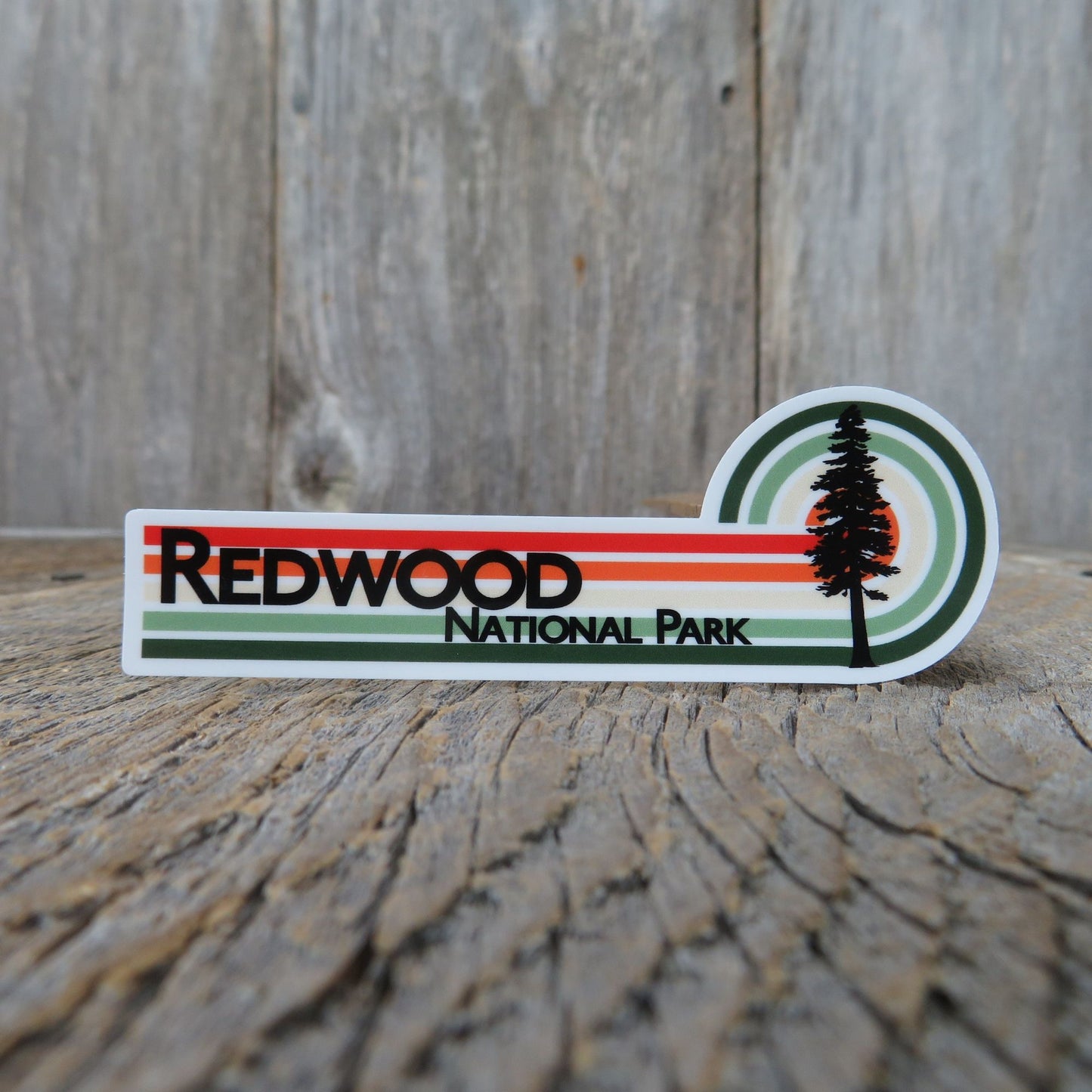 California Redwood National Park Sticker Redwood Trees Green Orange