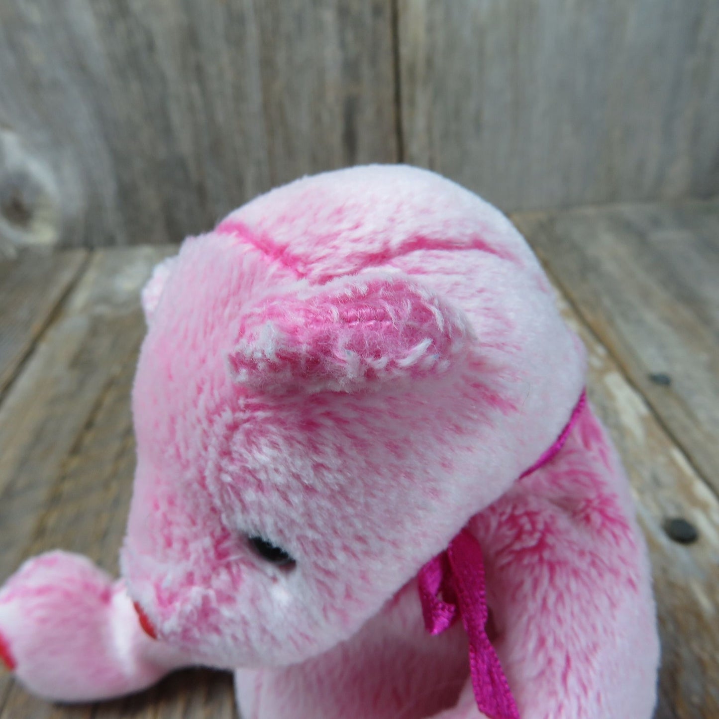 Pink Bear Plush Beanie Baby Romance Heart Nose Red Heart Paws Ty 2001 Stuffed Animal