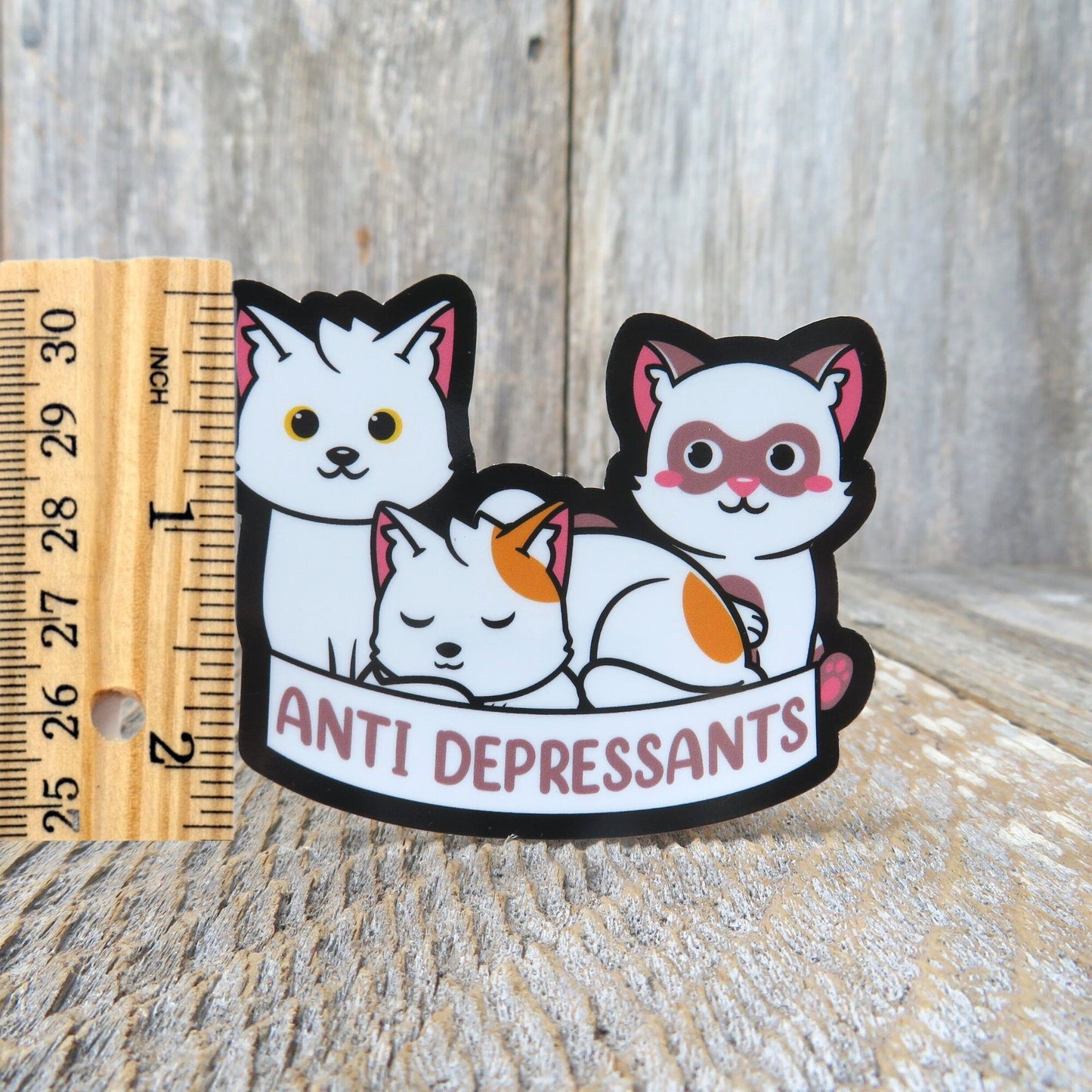 Cats Anti Depressants Sticker Cute Kittens Full Color Cat Lover Happy Pills
