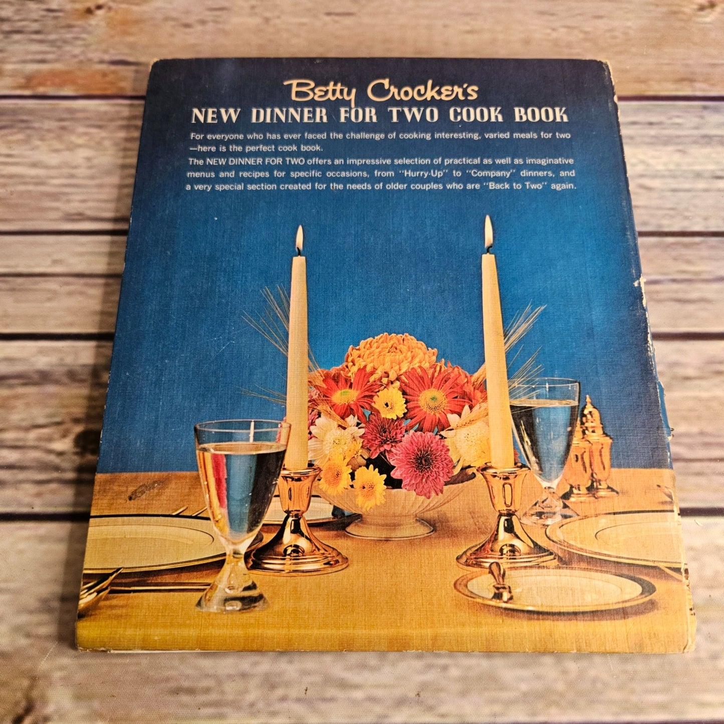 Vintage Cookbook Betty Crocker New Dinner for Two Recipes 1972 Hardcover Spiral Bound Thirteenth Printing