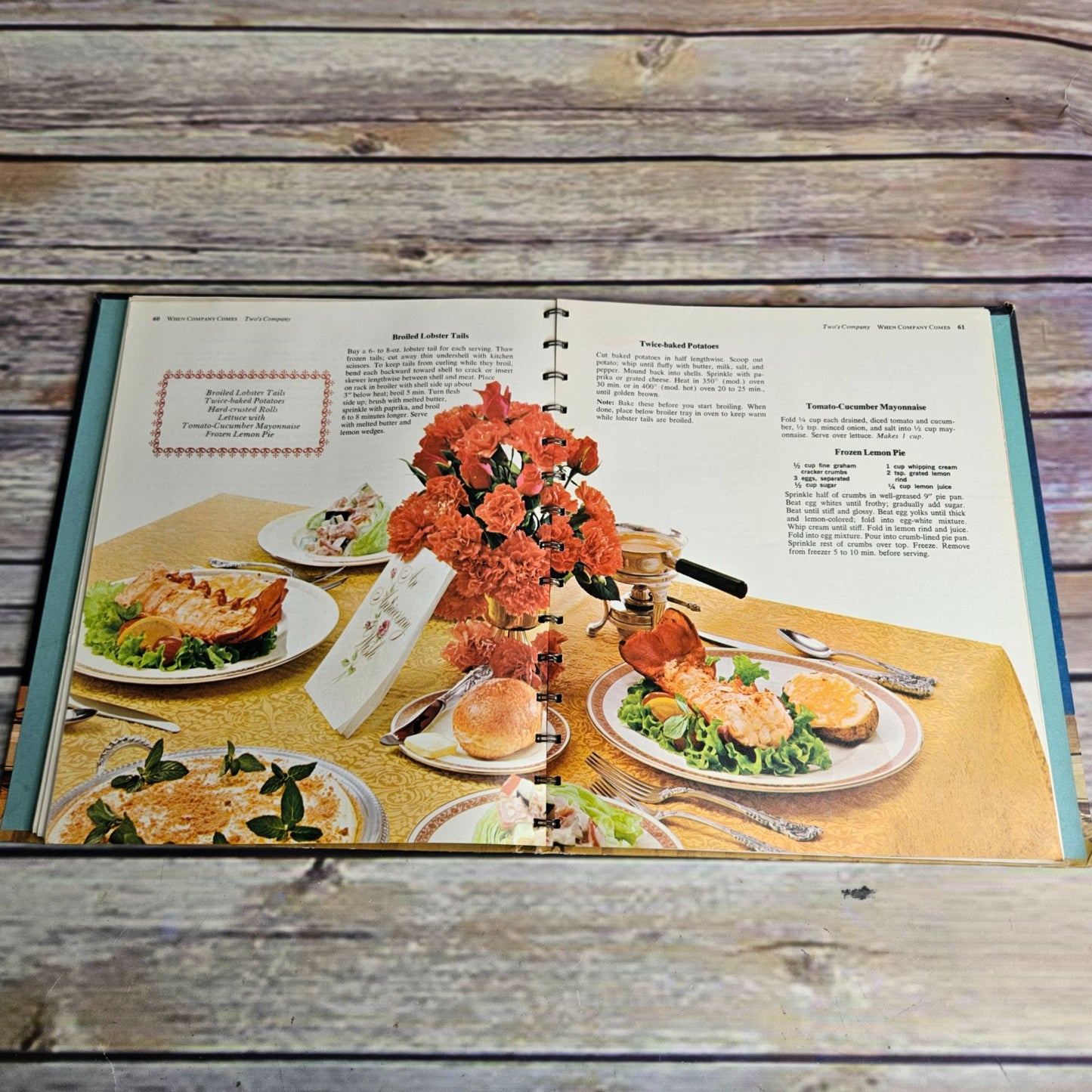 Vintage Cookbook Betty Crocker New Dinner for Two Recipes 1972 Hardcover Spiral Bound Thirteenth Printing