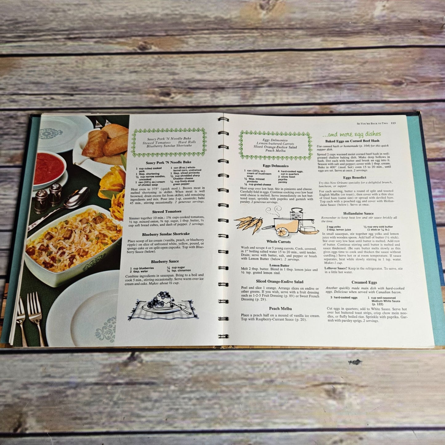 Vintage Cookbook Betty Crocker New Dinner for Two Recipes 1972 Hardcover Spiral Bound Thirteenth Printing