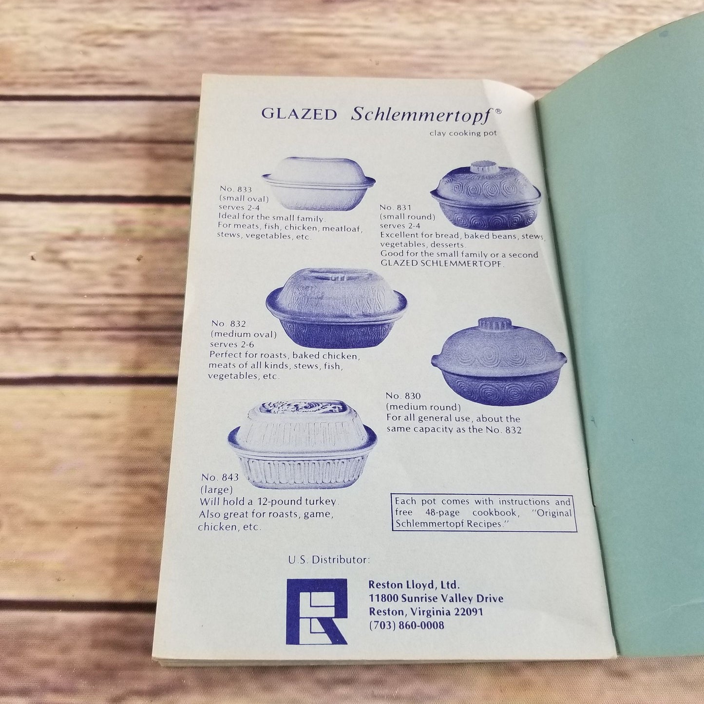 Vintage Cookbook Cook In Clay Recipes 1970s Glazed Schlemmertopf Paperback Booklet Pamphlet