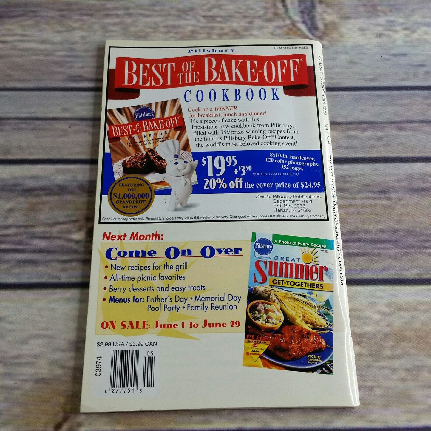 Vintage Pillsbury Bake Off Cookbook Recipes The Best from 50 Years 1999 Paperback Booklet Grocery Store Pamphlet