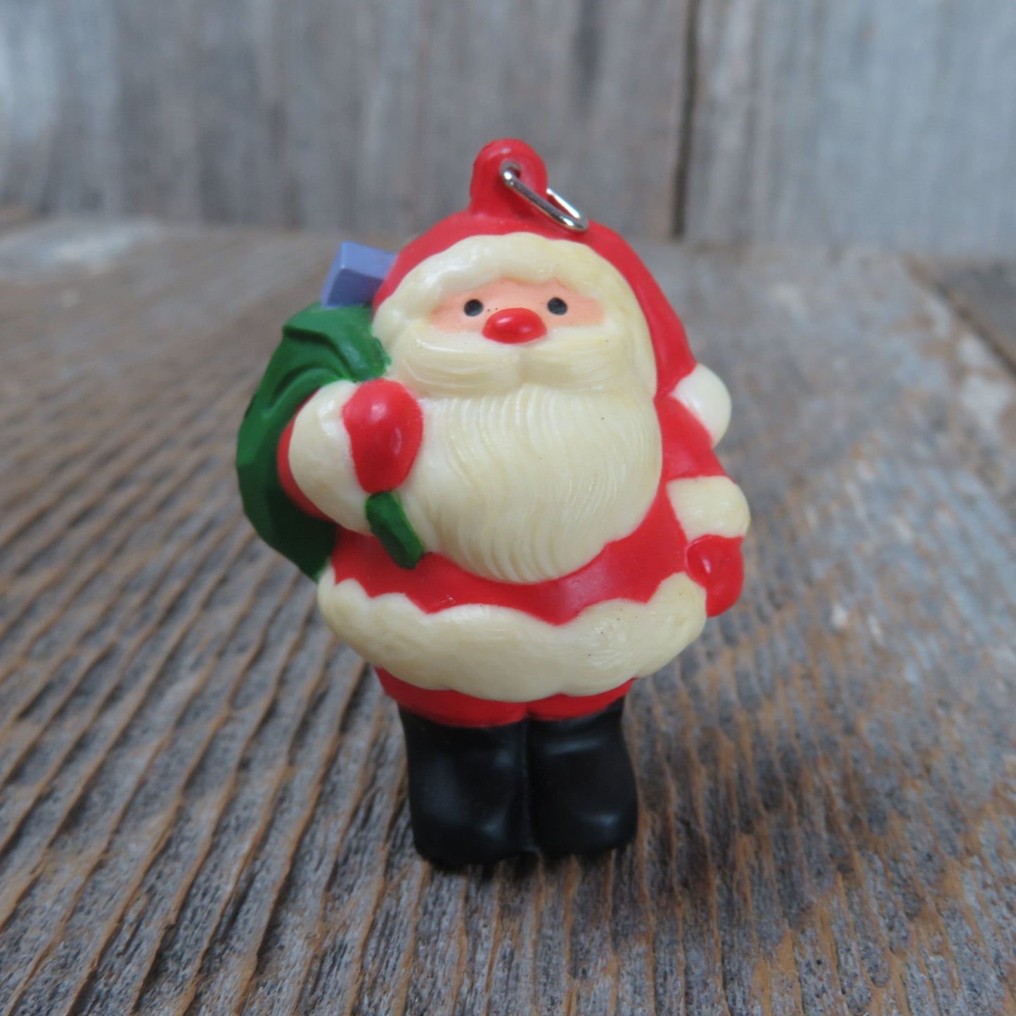 Jolly Santa Ornament 1983 Hallmark Christmas Toy Bag