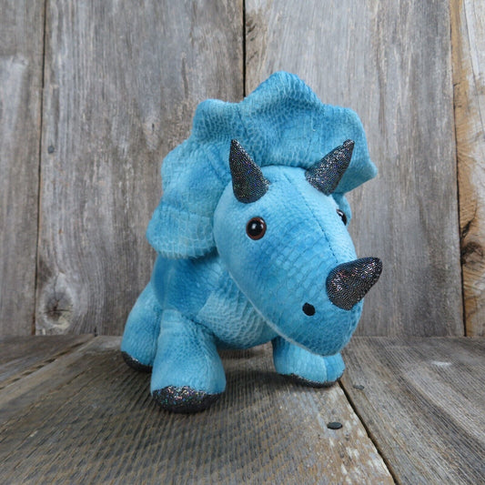 Triceratops Blue Bag Stuffed Animal Sparkle Dinosaur Purse Plush Toby Enterprise