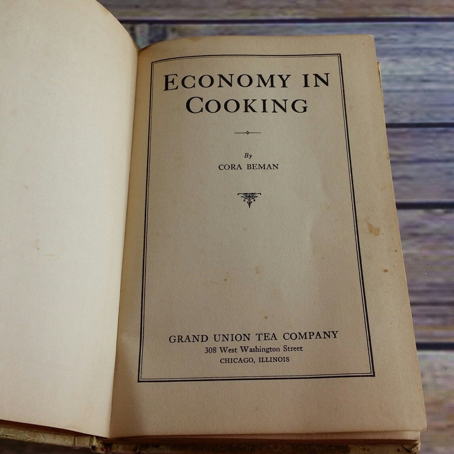 Vintage Cookbook Grand Union Tea Company Recipes Economy in Cooking 1934 Promo Hardcover NO Dust Jacket Beverages Breads Meats Cereals