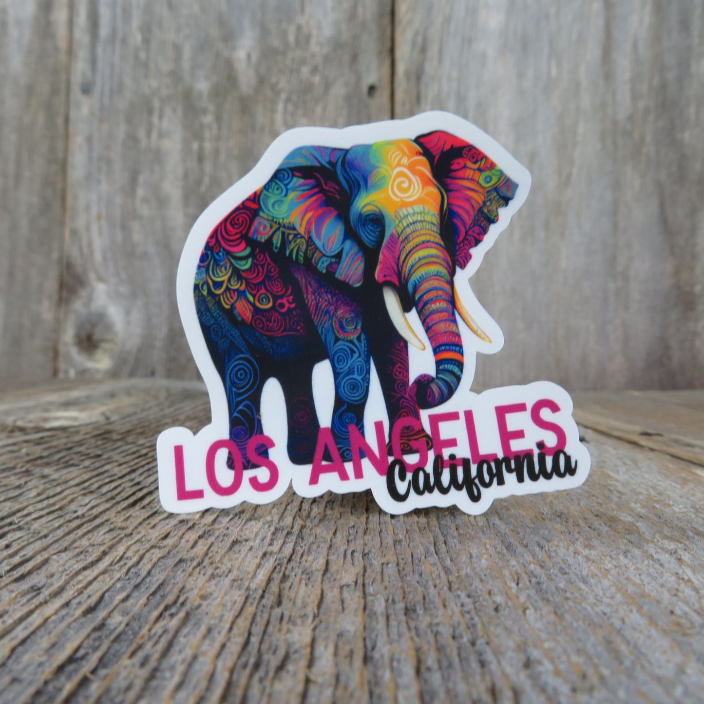 Los Angeles Zoo Elephant Sticker California Full Color Travel Souvenir