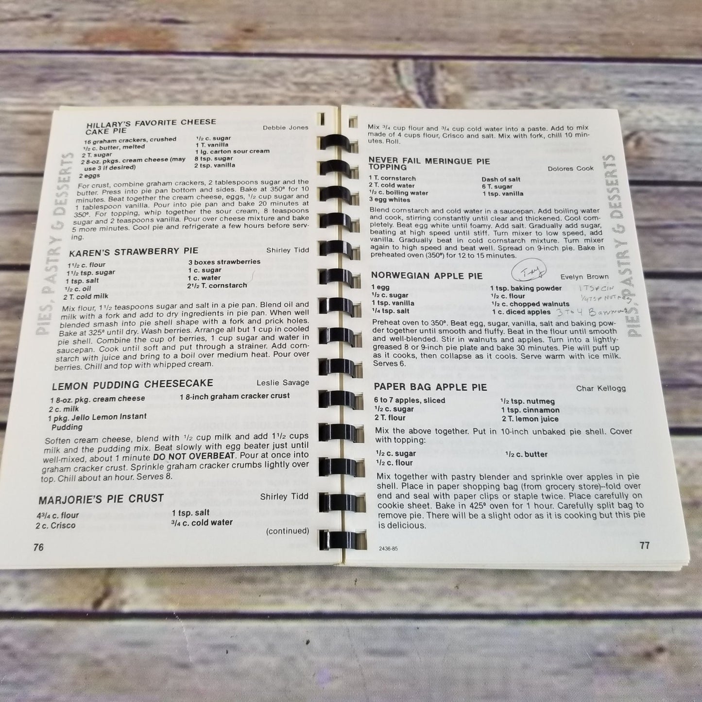 Vintage California Church Cookbook Eureka First Covenant Covenant Cookery 1985 Spiral Bound Paperback