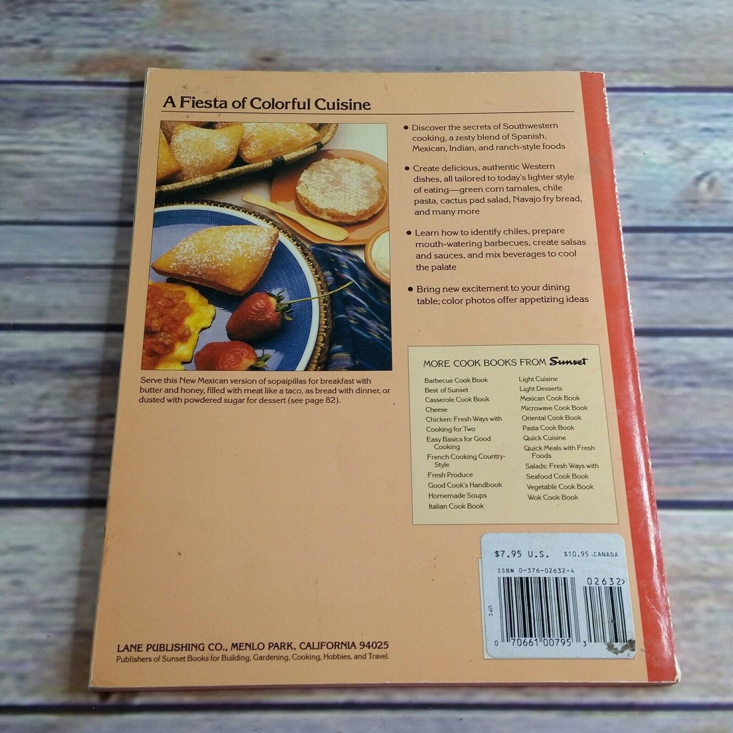 Vintage Cookbook Sunset Southwest Recipes 1988 Paperback Book New Cuisine with a Mexican Old West Flavor