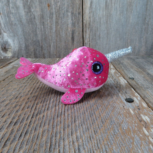 Pink Narwhal Plush Ty Teeny Tys Nelly the Narwhal Ocean Unicorn Stuffed Animal