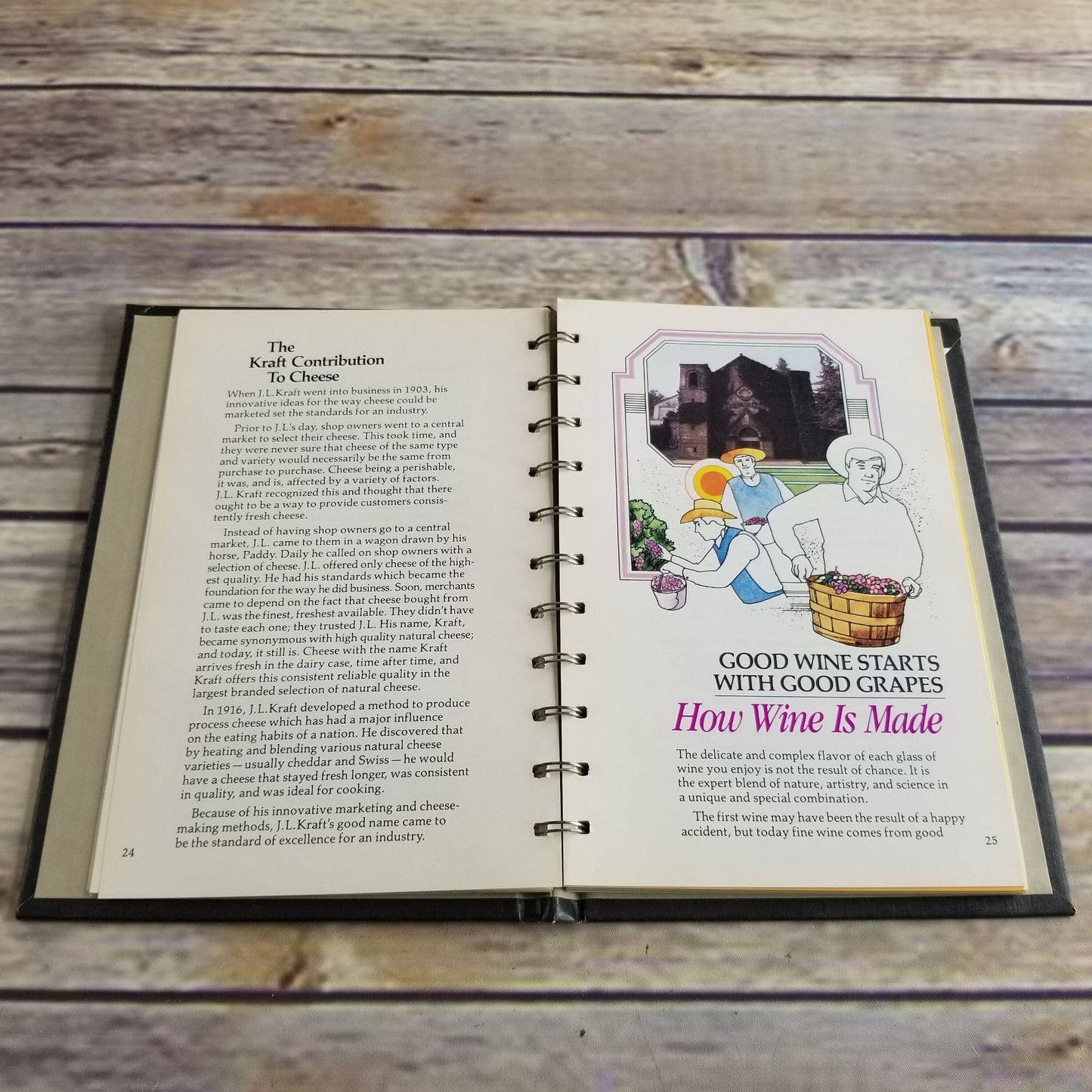 Vintage Cookbook Cheese and Wine Anytime Recipes 1982 Spiral Bound Hardcover Kraft, Inc. First Printing Promo Cookbook Kraft Kitchens