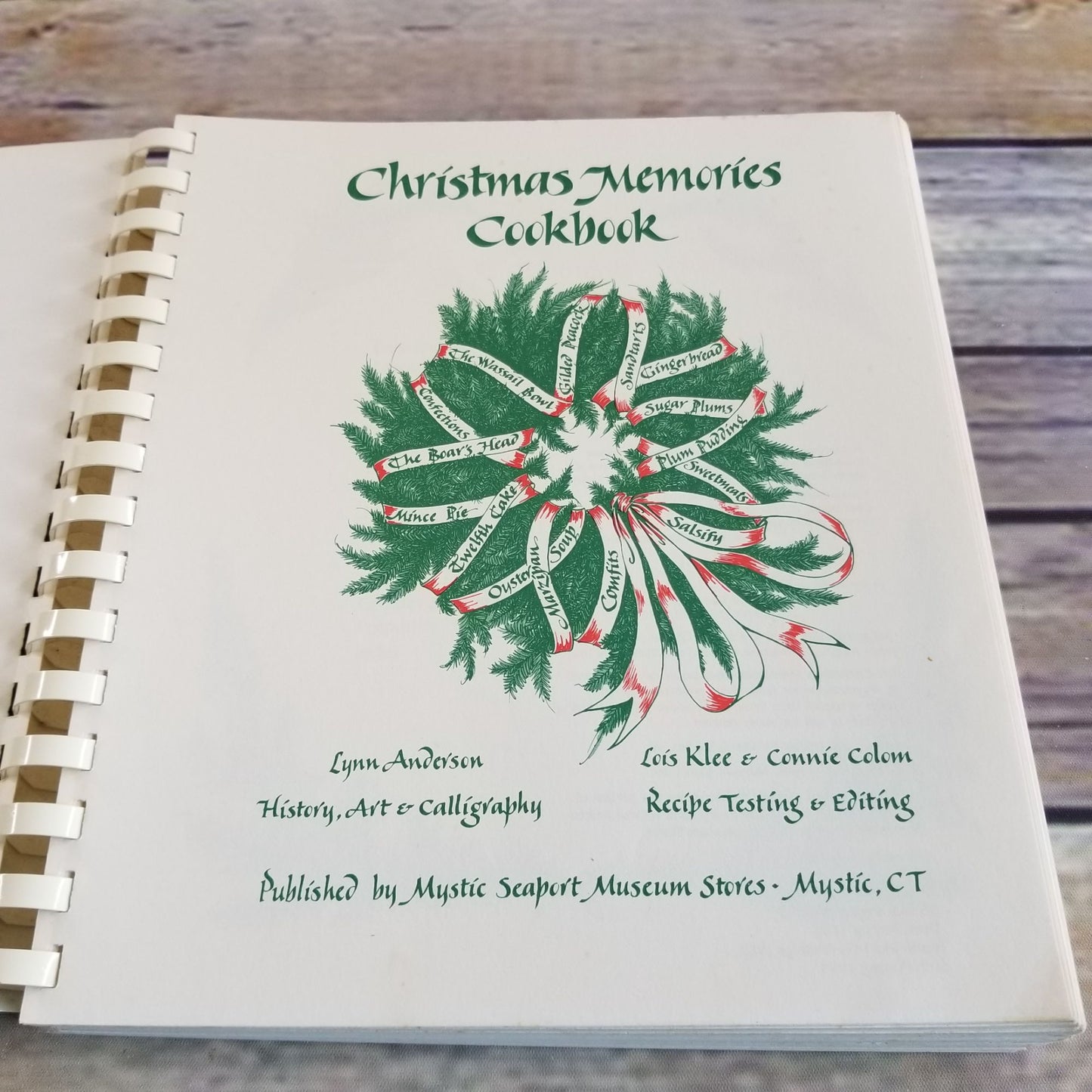 Vintage Christmas Cookbook Christmas Dinner Recipes 1990 Mystic Seaport Museum Members Spiral Bound Paperback Conneticut