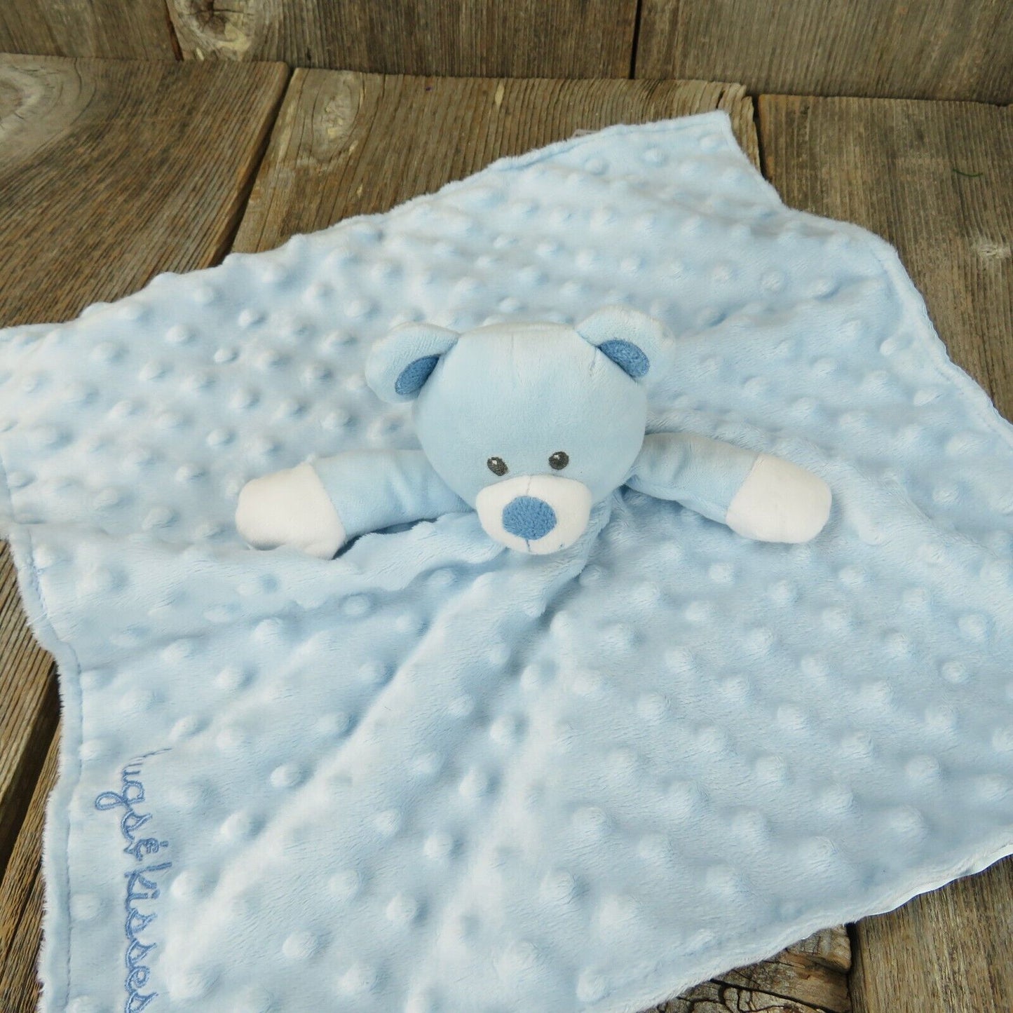 BABY STARTERS Blue Bear Plush Blanket Lovey Hugs Kisses Dots Rattle Stuffed 2014