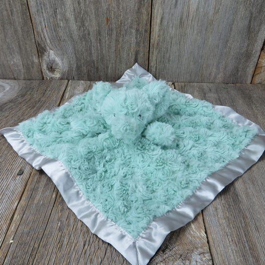 Cloud Island Soft Mint Plush Elephant Lovey Security Blanket Baby Toy Satin Trim