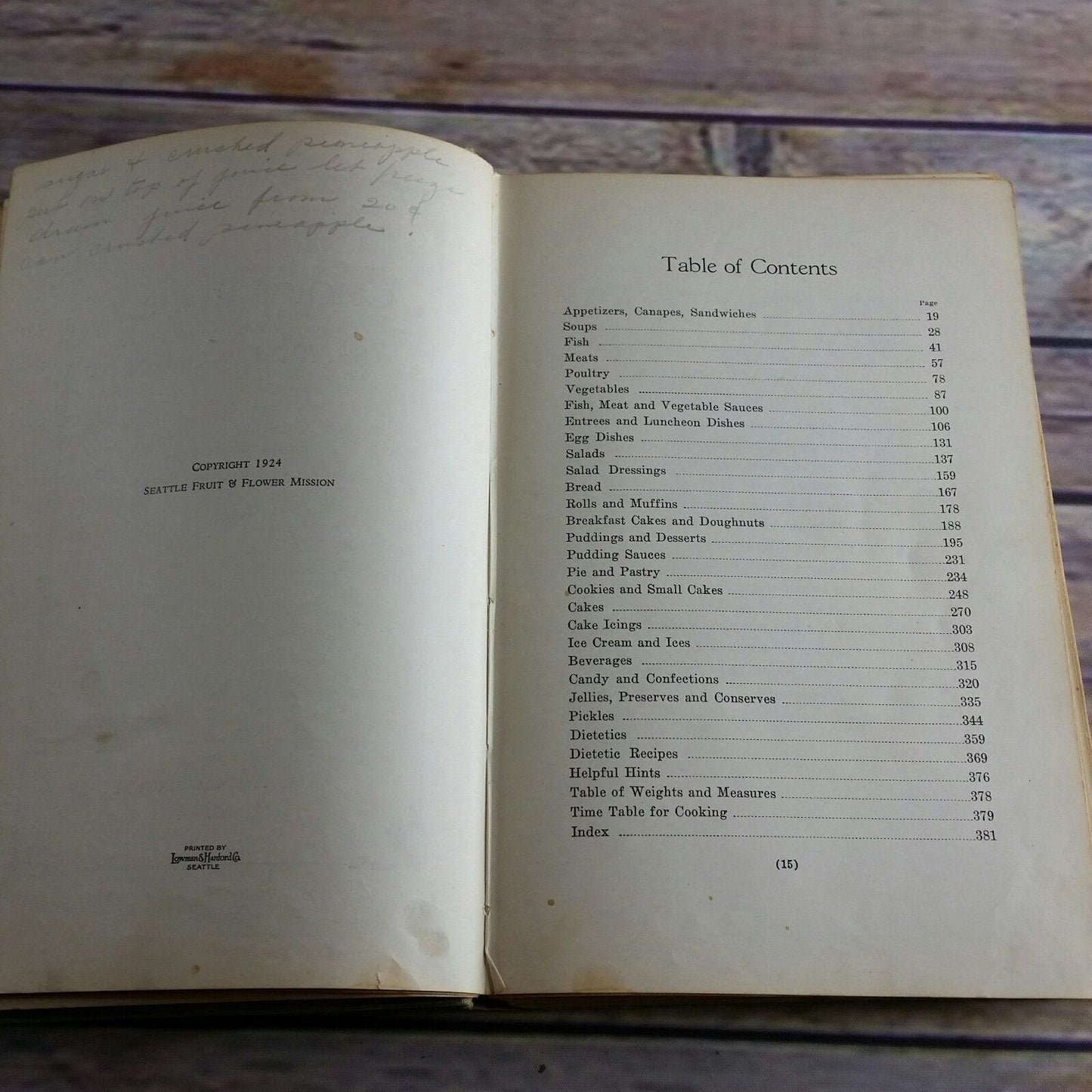 Vintage Cookbook Fishers Flour Fruit and Flower Mission Recipes 1924 Choice Recipes Seattle Women Washington Ads Advertising Hardcover