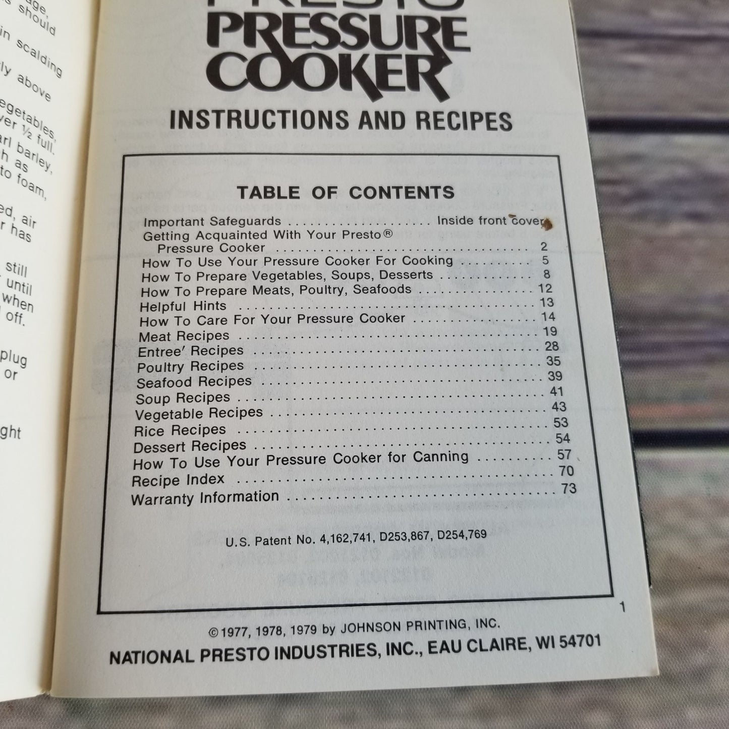 Vintage Cookbook Presto Pressure Cooker Recipes and Instructions 1970s Manual 1979 Canner Canning